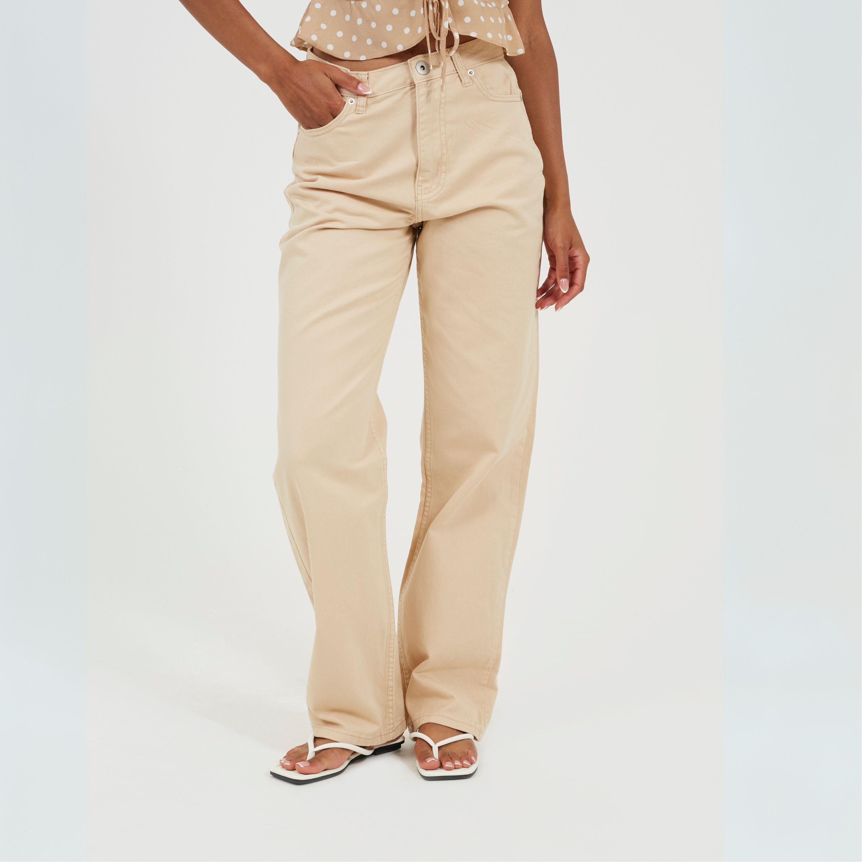 Brave Soul Women's Para Straight Leg Jeans - Sand - 10 (S)