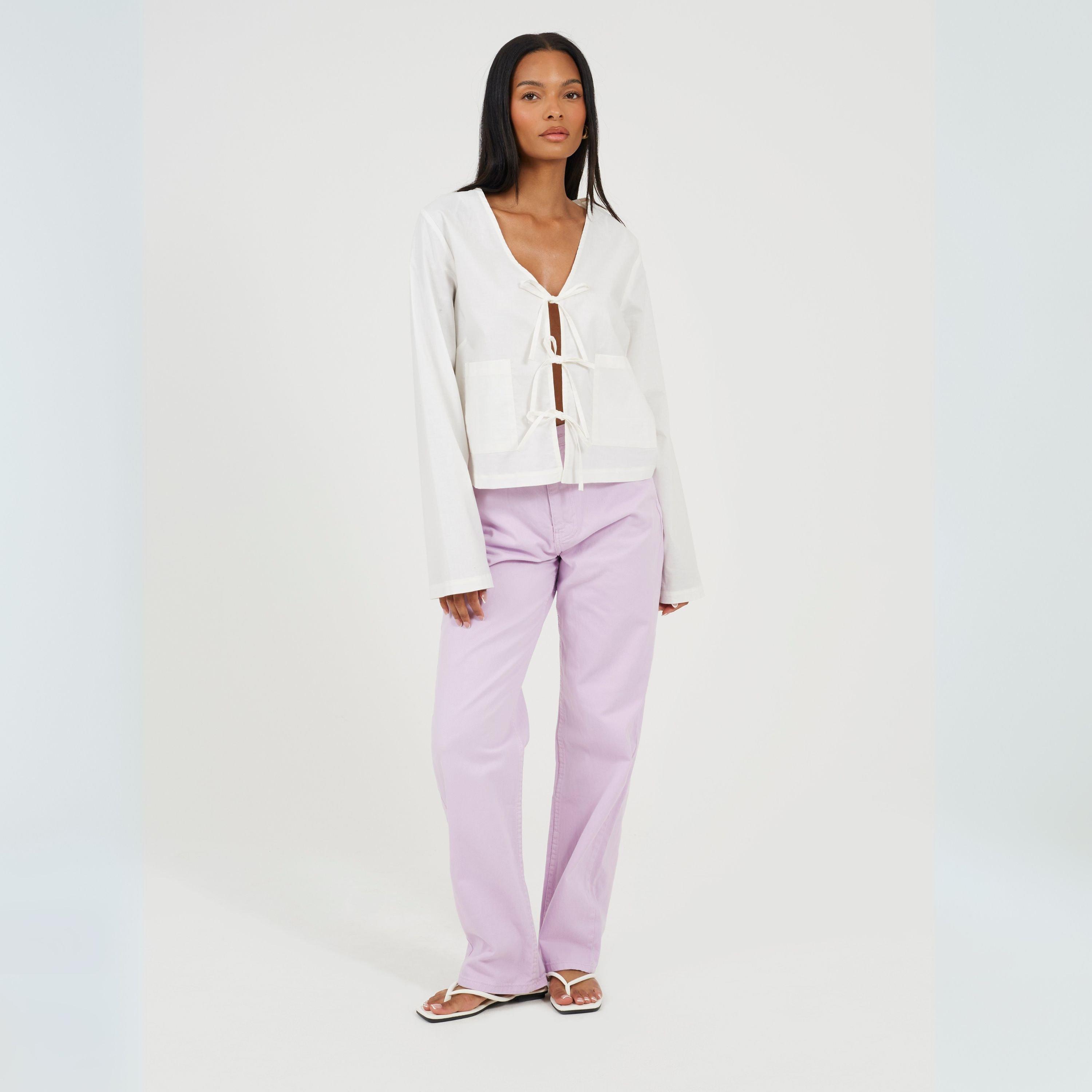 Lilás - Brave Soul - Women's Para Straight Leg Jeans - 4