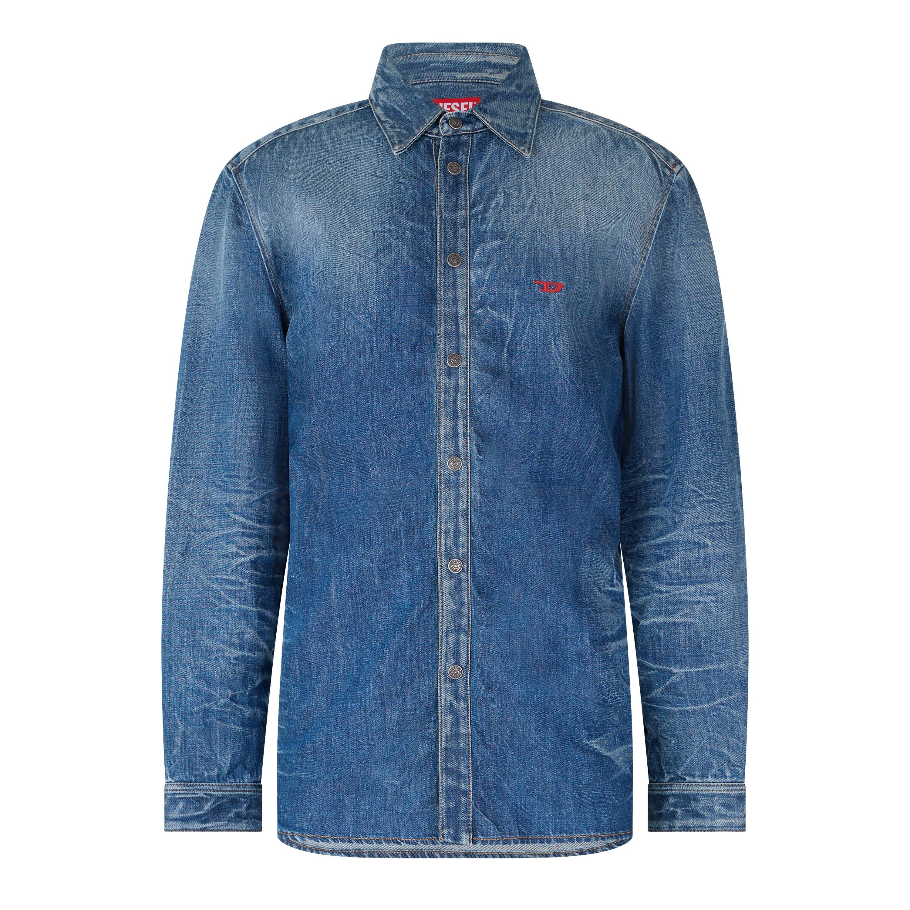Blue Denim - Diesel - Men's D-Simply-S2 Long Sleeve Denim Shirt - 1