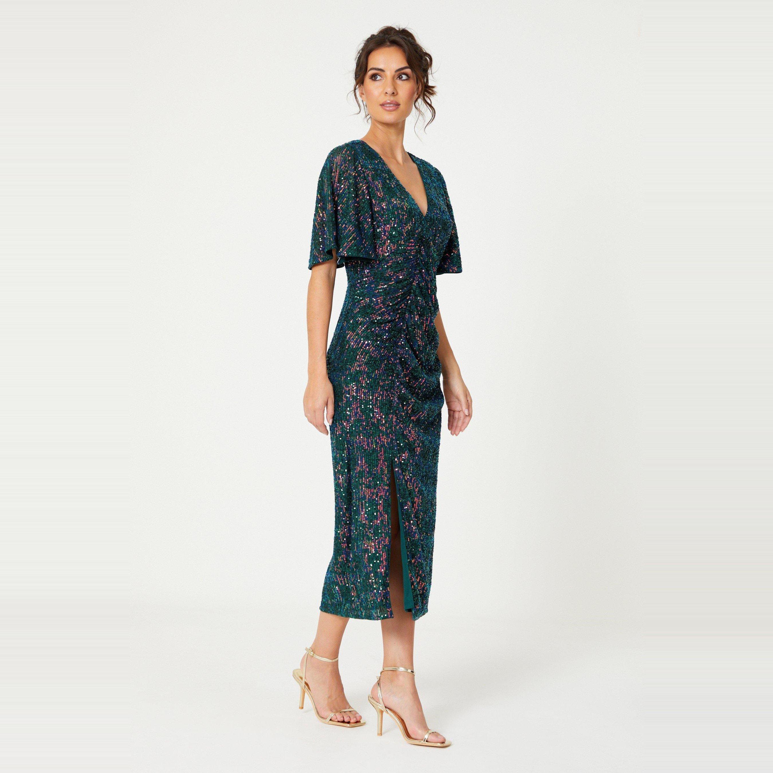 Green Rainbow - Be You - Sequin V-Neck Maxi Dress - 2