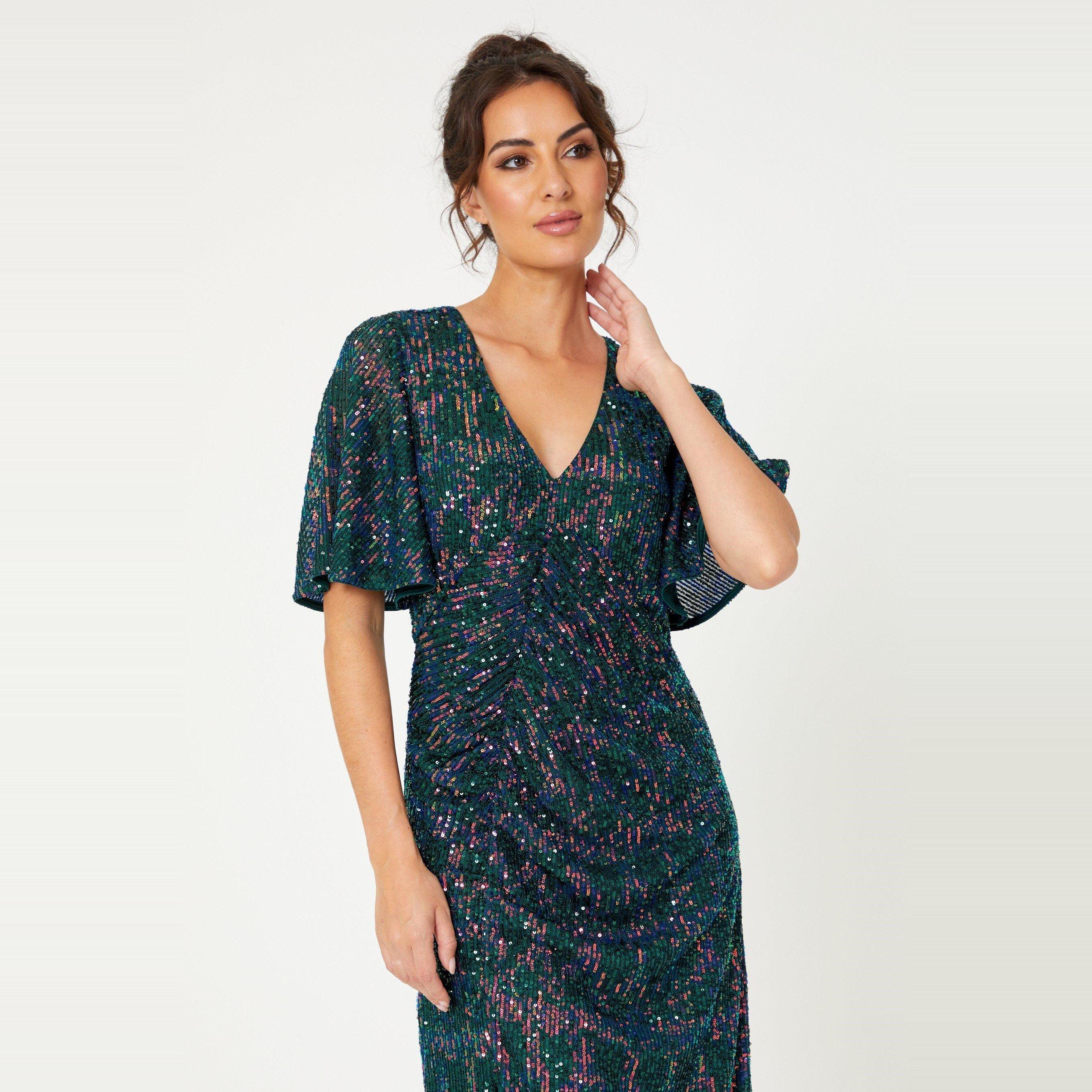 Green Rainbow - Be You - Sequin V-Neck Maxi Dress - 4