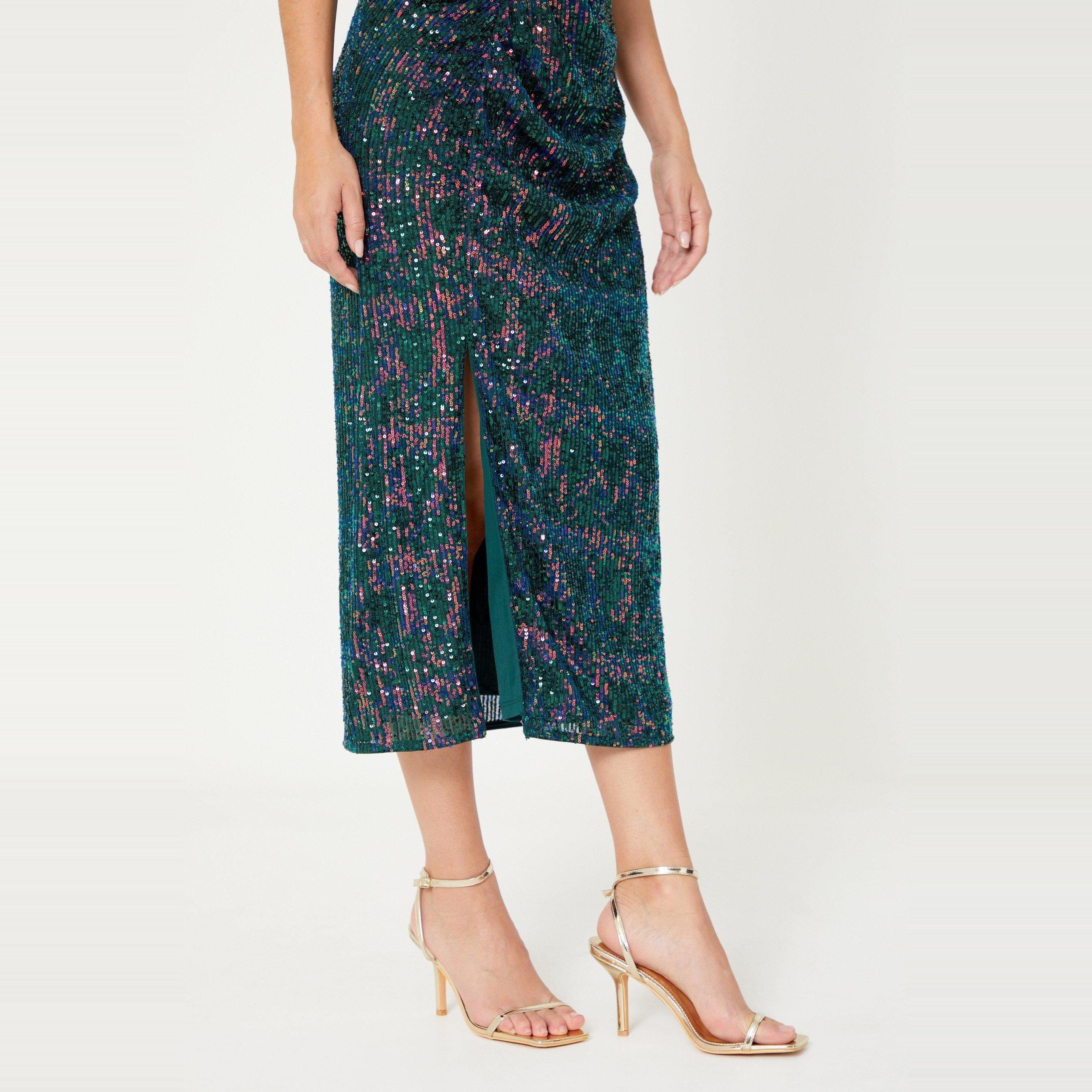 Green Rainbow - Be You - Sequin V-Neck Maxi Dress - 5
