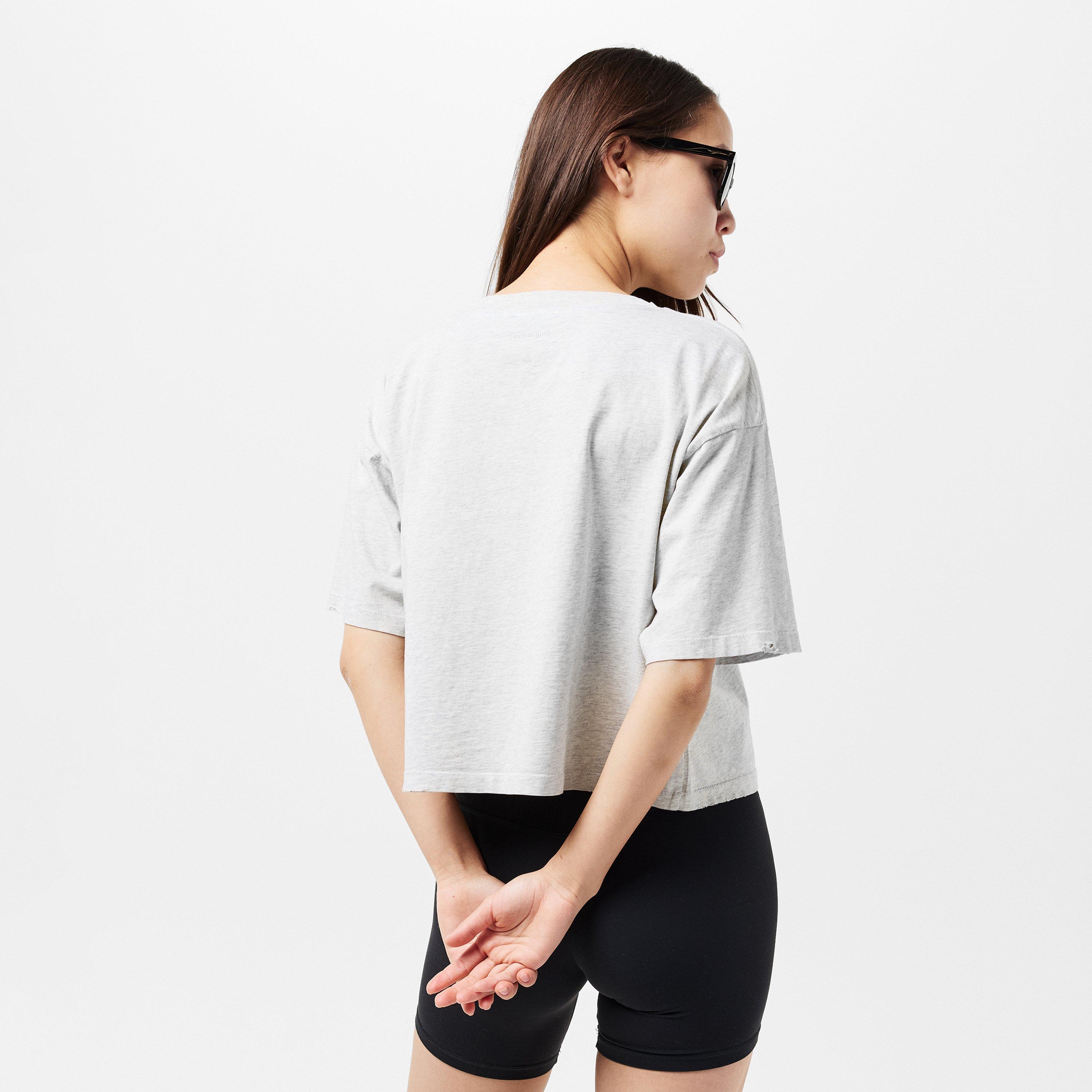 Grey - Anine Bing - Johnny Cropped Tee - 4