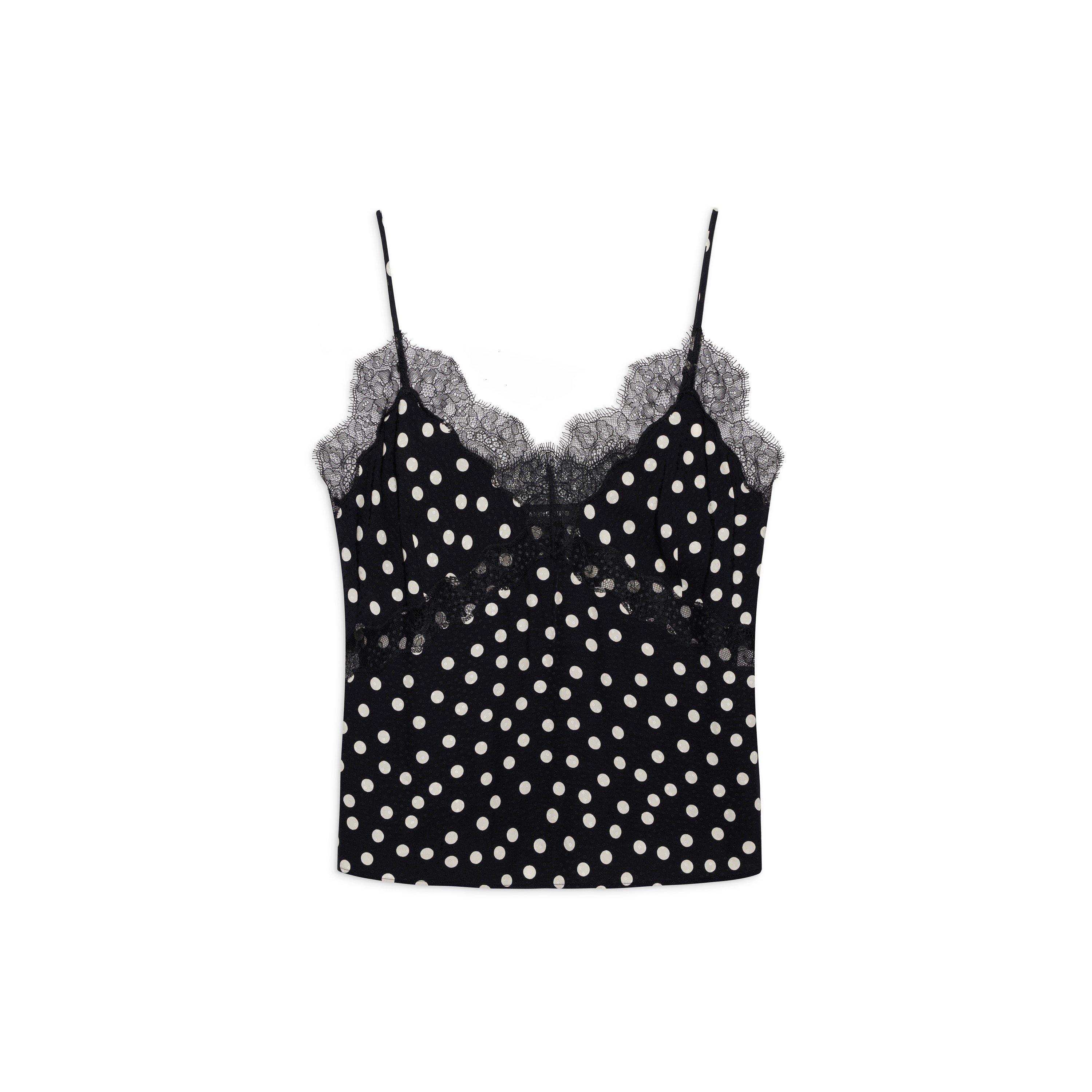 WHITE/BLACK - Anine Bing - Women's Amelie Lightweight Sleeveless Cami Top - 1