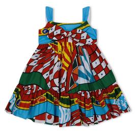 Dolce and Gabbana Sleeveless Carretto-Print Dress Juniors