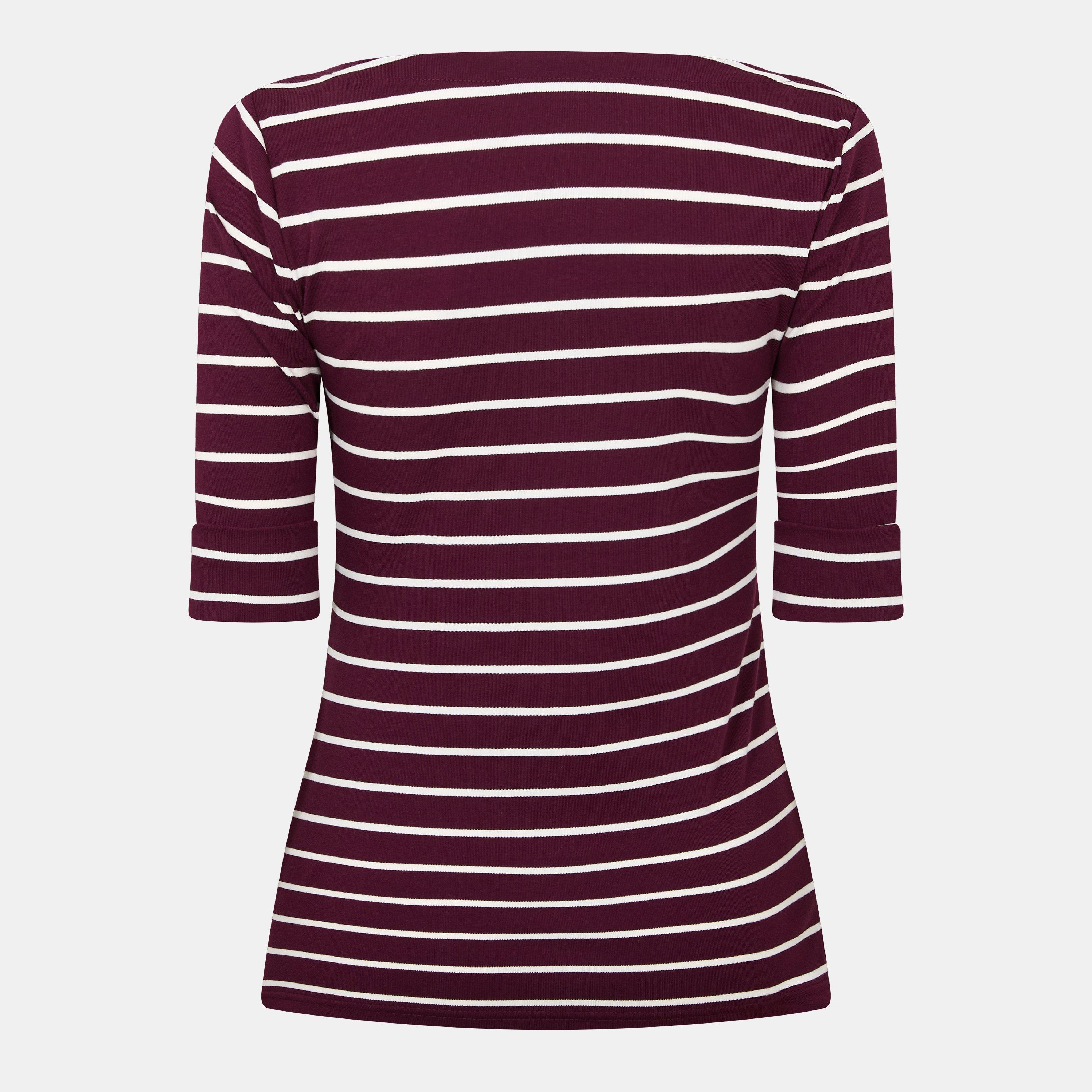 Dk Garnet/Crm - Lauren by Ralph Lauren - LRL Judy T-Shirt Ld61 - 2