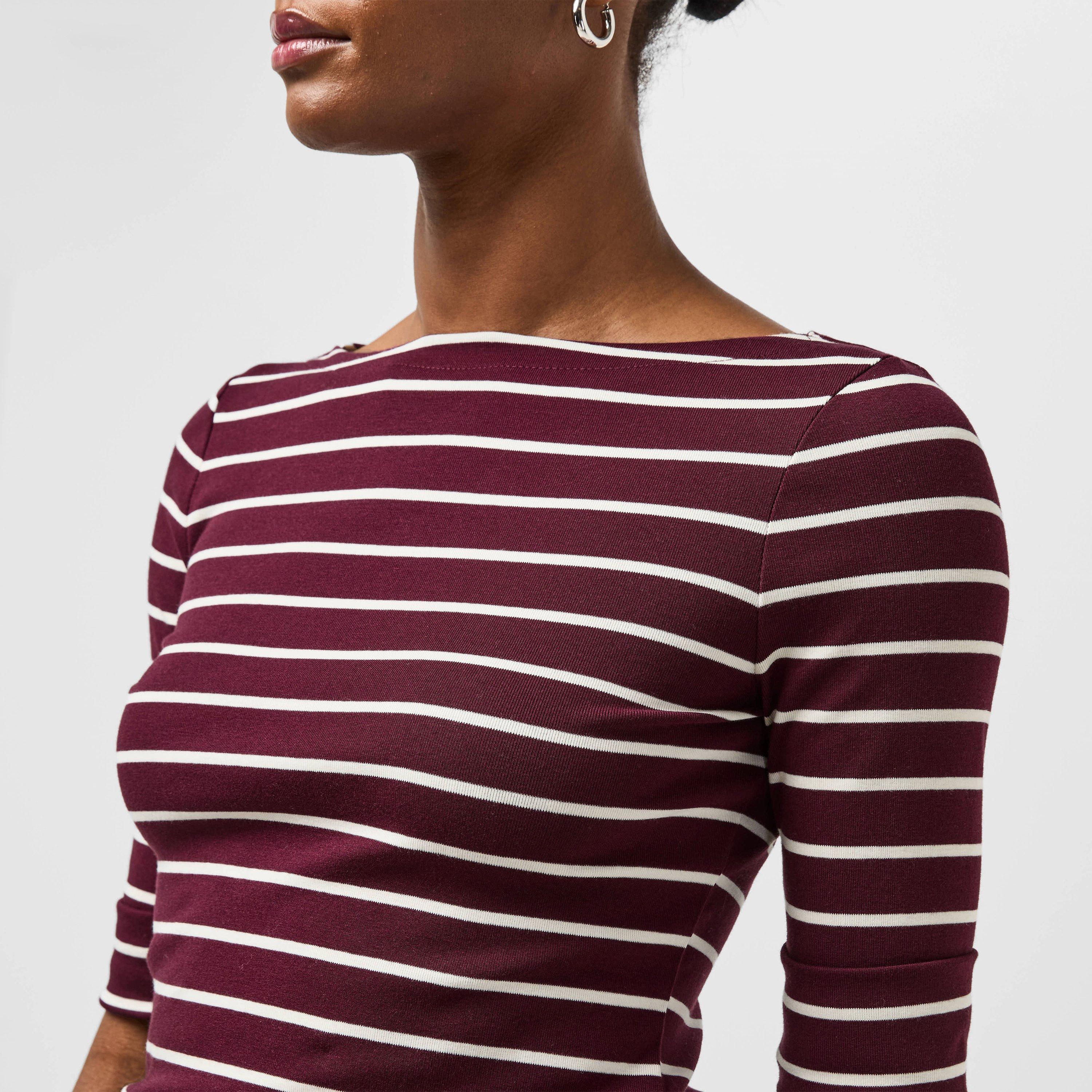 Dk Garnet/Crm - Lauren by Ralph Lauren - LRL Judy T-Shirt Ld61 - 5