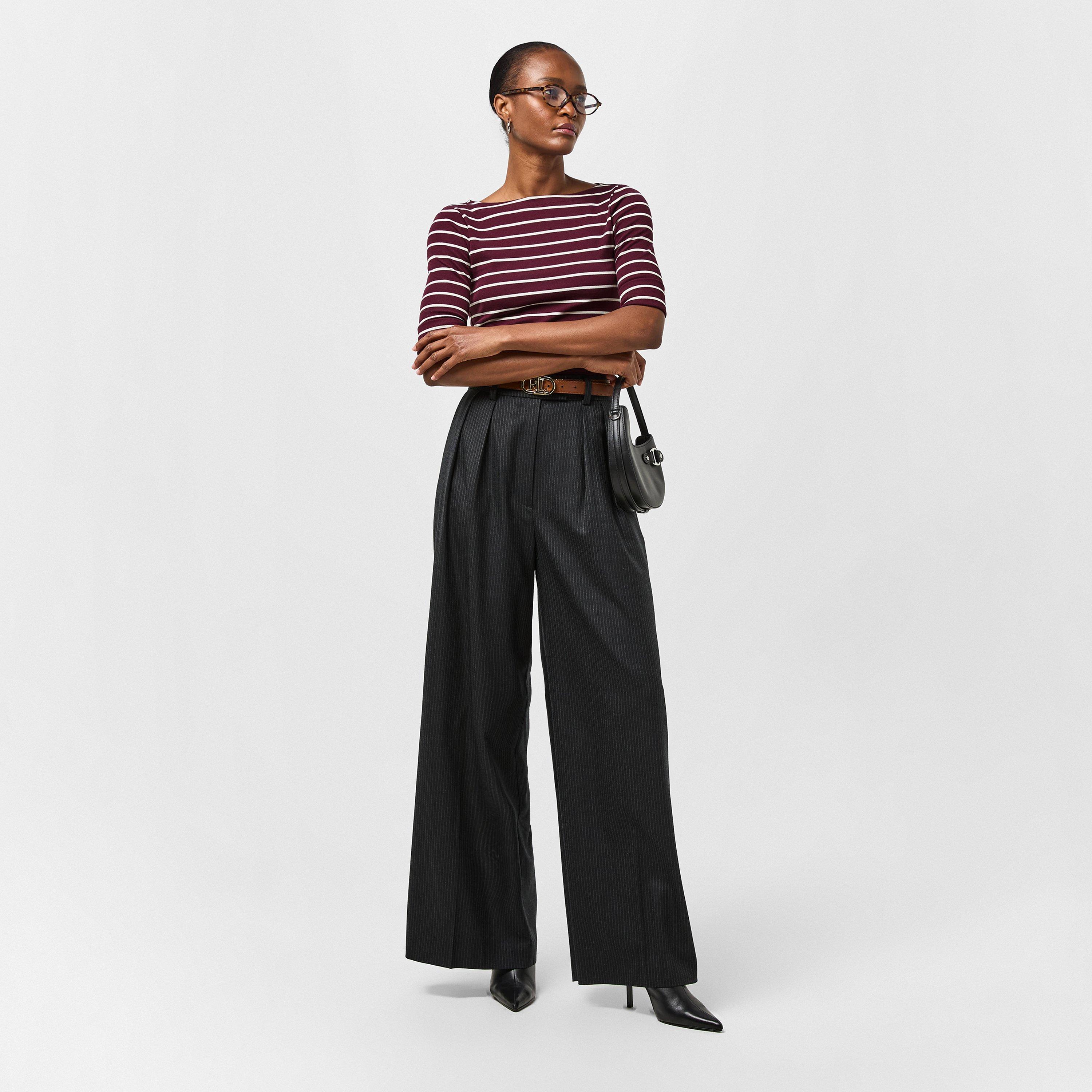 Dk Garnet/Crm - Lauren by Ralph Lauren - LRL Judy T-Shirt Ld61 - 6