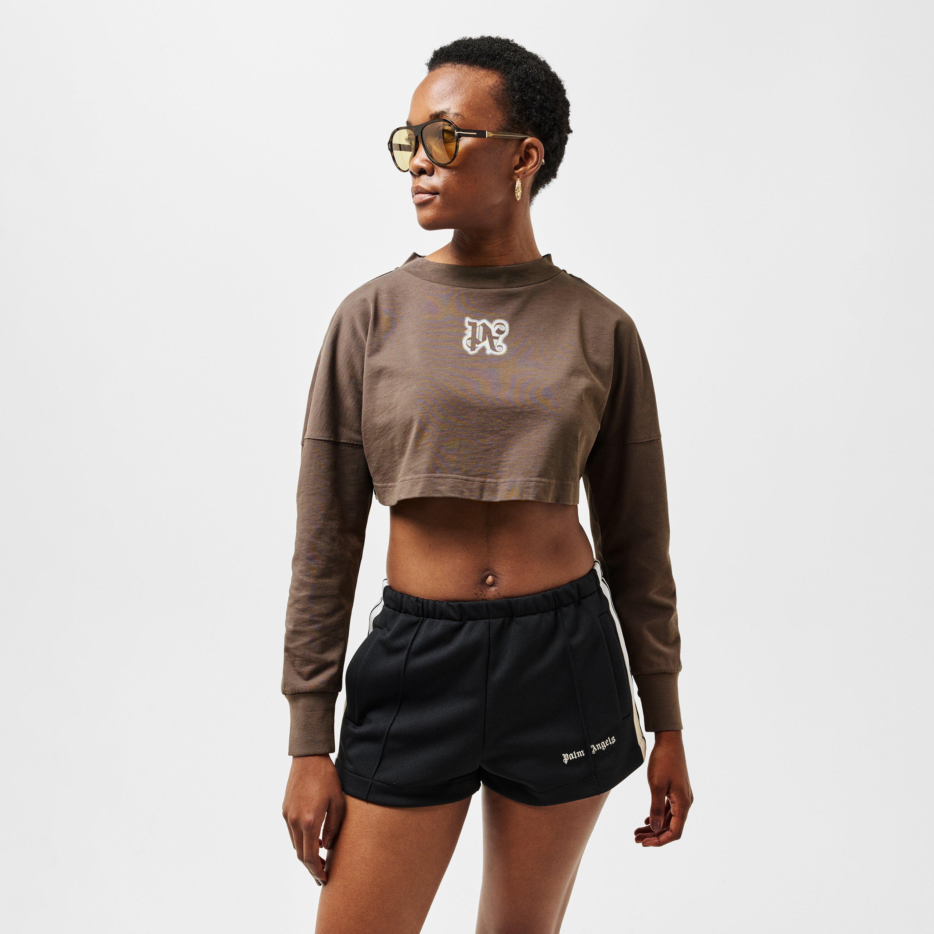 Grey - Palm Angels - Women's Neon Logo Long-Sleeve T-Shirt - 3