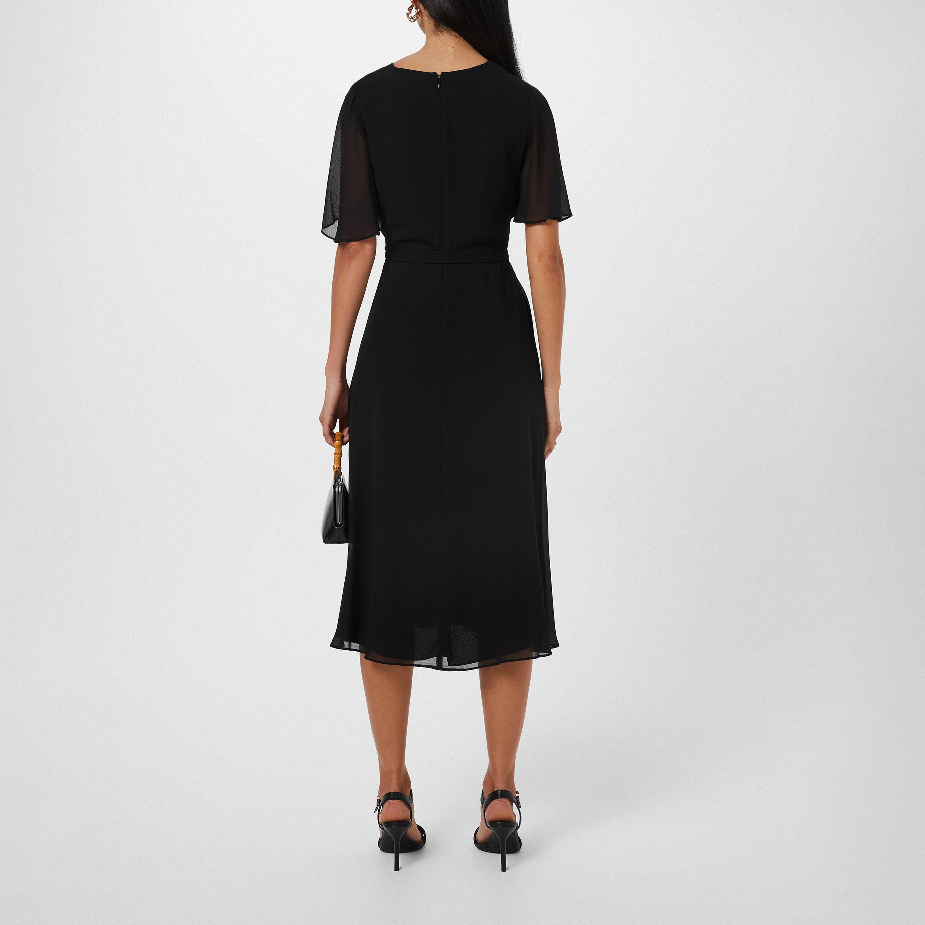 Black - Lauren by Ralph Lauren - Belted Georgette dress - 2