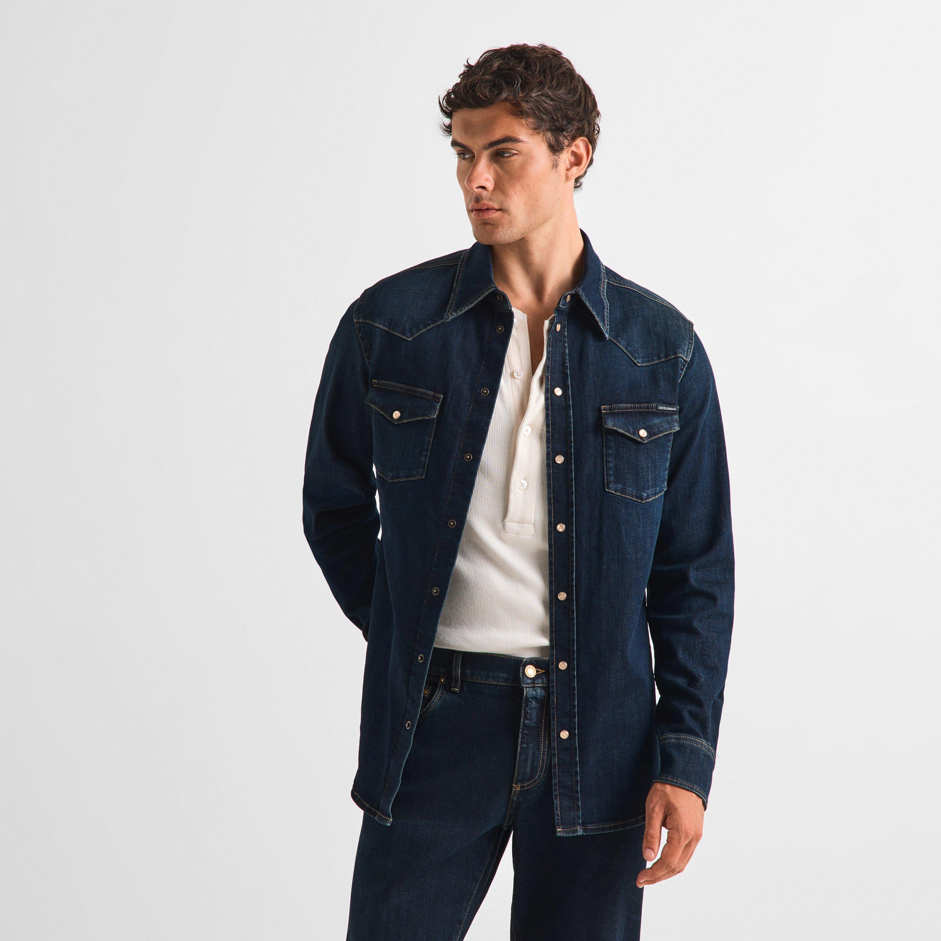 Indigo - Dolce and Gabbana - DG Marina Dnm Shirt Sn63 - 3