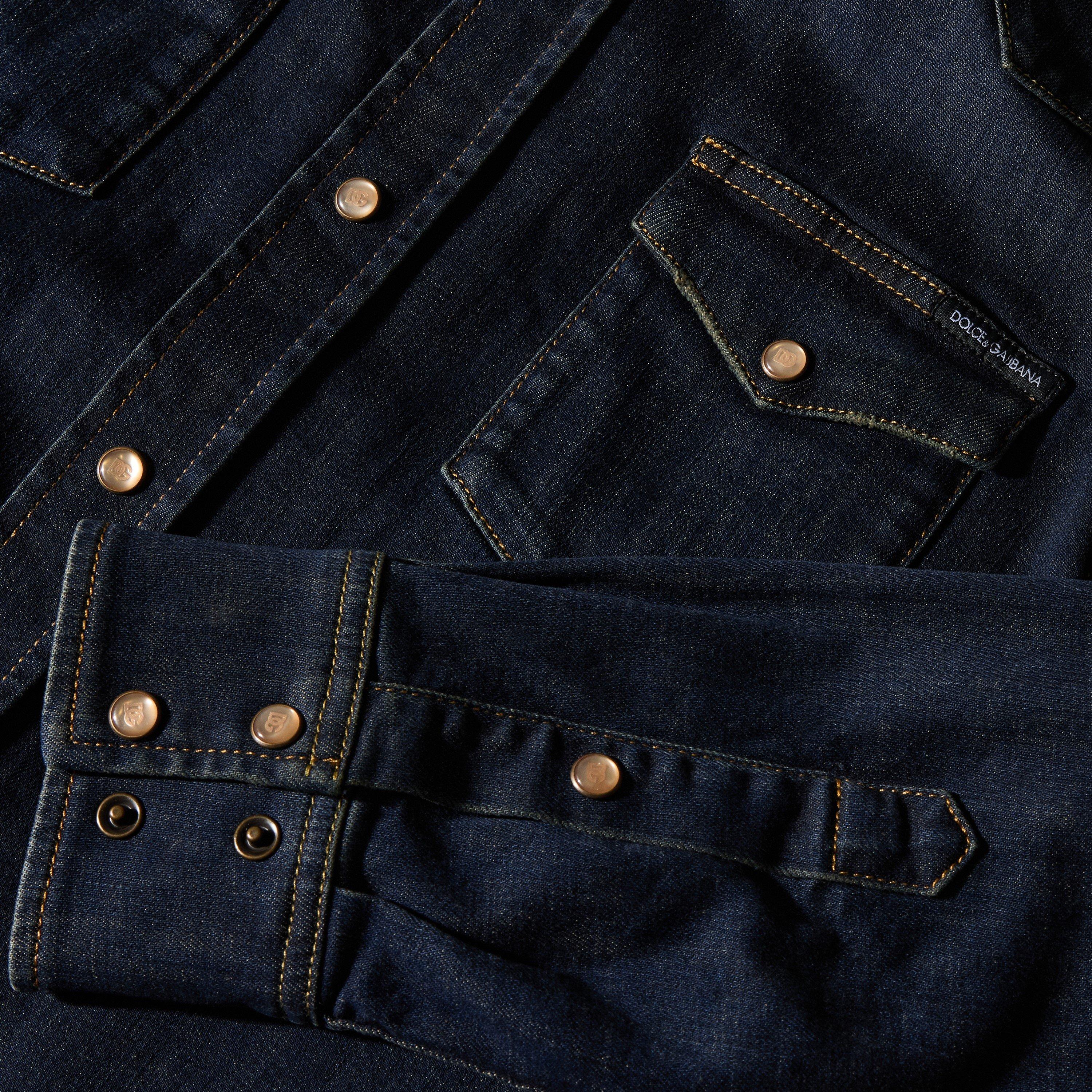 Indigo - Dolce and Gabbana - DG Marina Dnm Shirt Sn63 - 5
