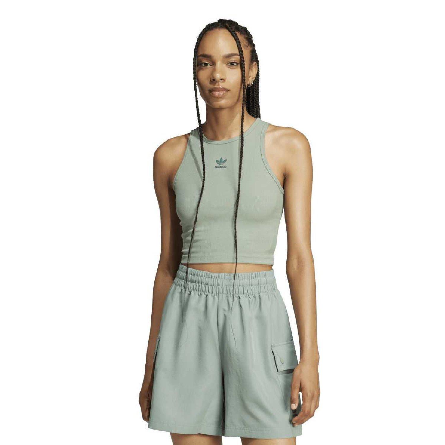 silver green - adidas Originals - Adidas Esnt Rib Tank Ld99 - 2