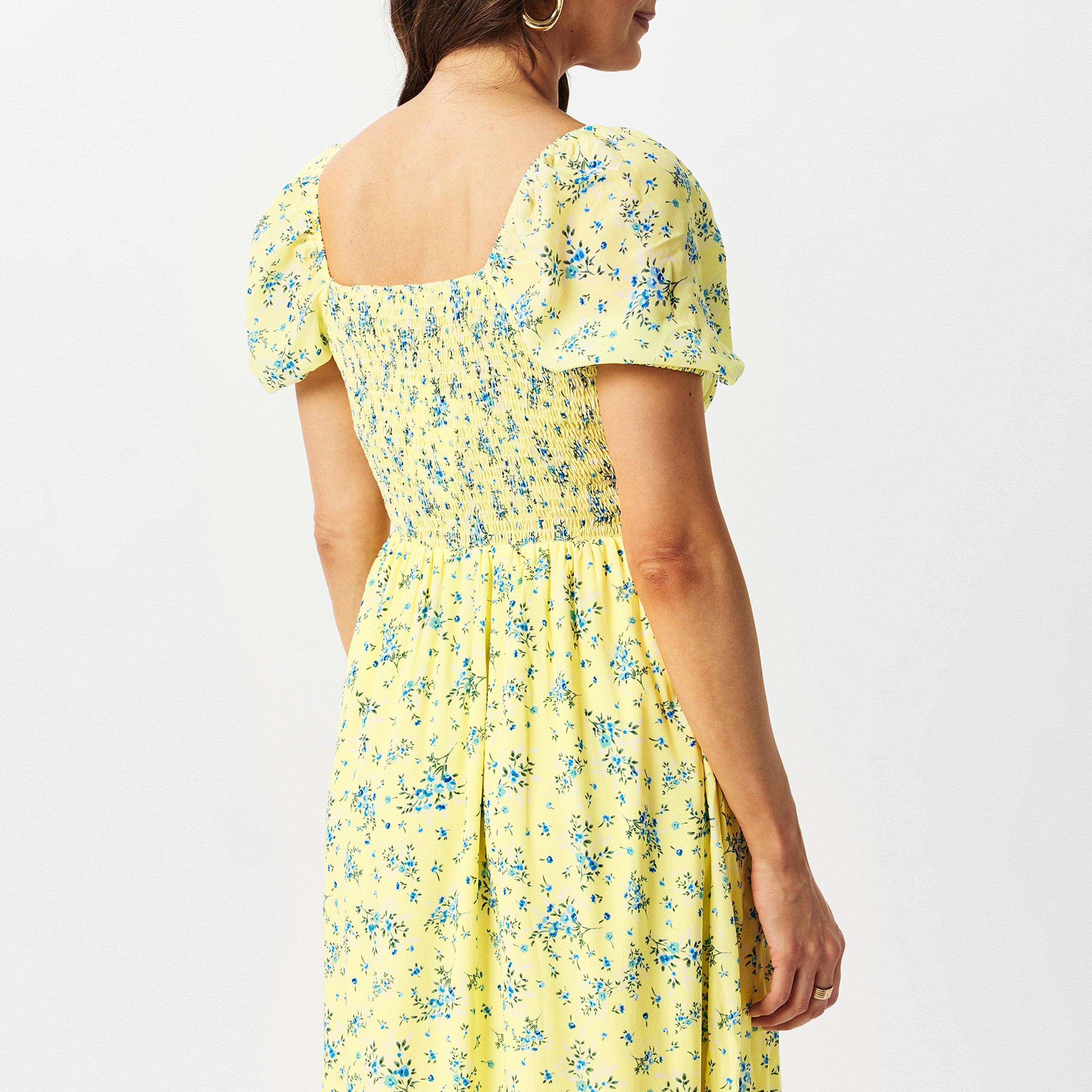 Yellow - In The Style - In The Style Printed Bardot Midi Dress - 4