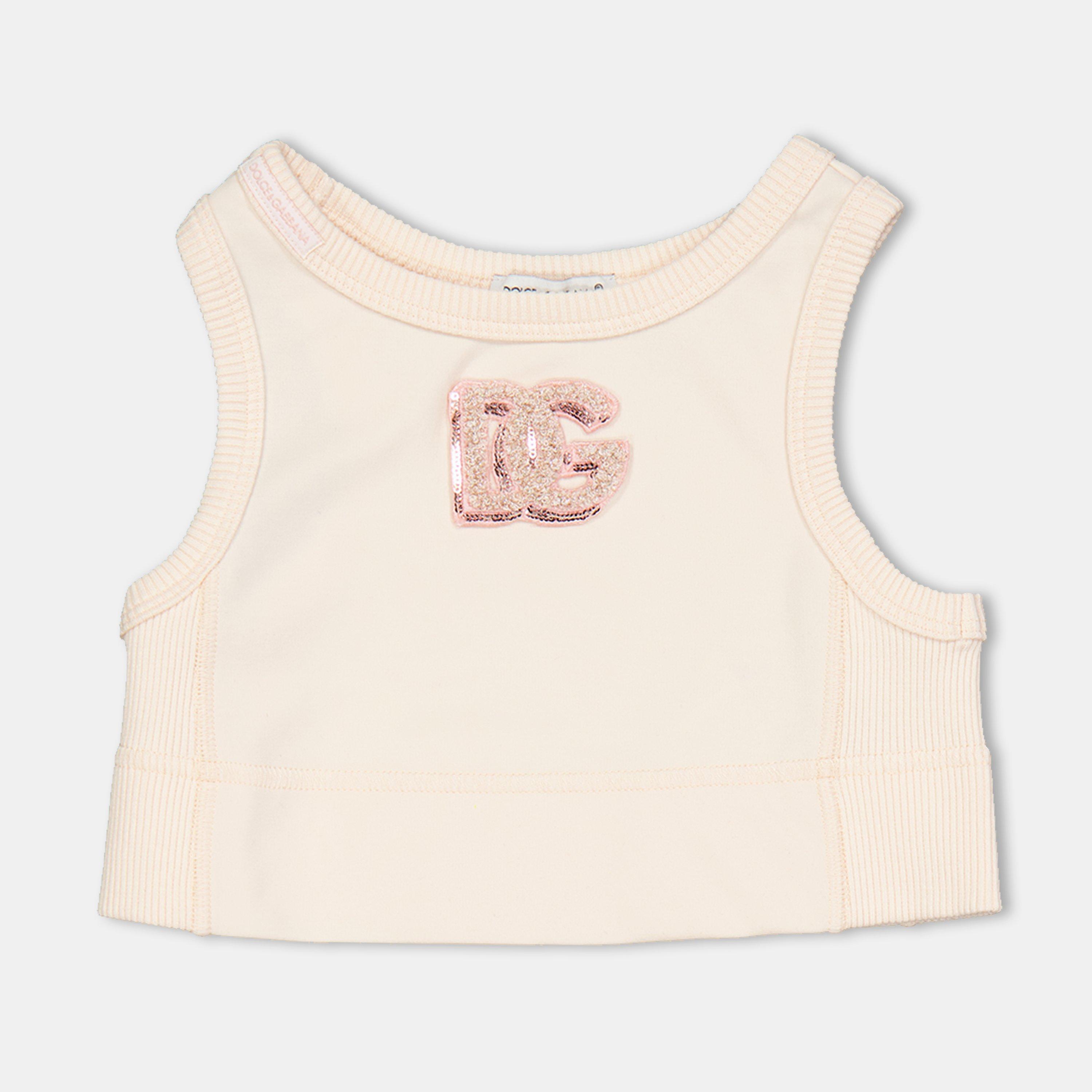 Pink F0210 - Dolce and Gabbana - Kids' Crop Top - 1