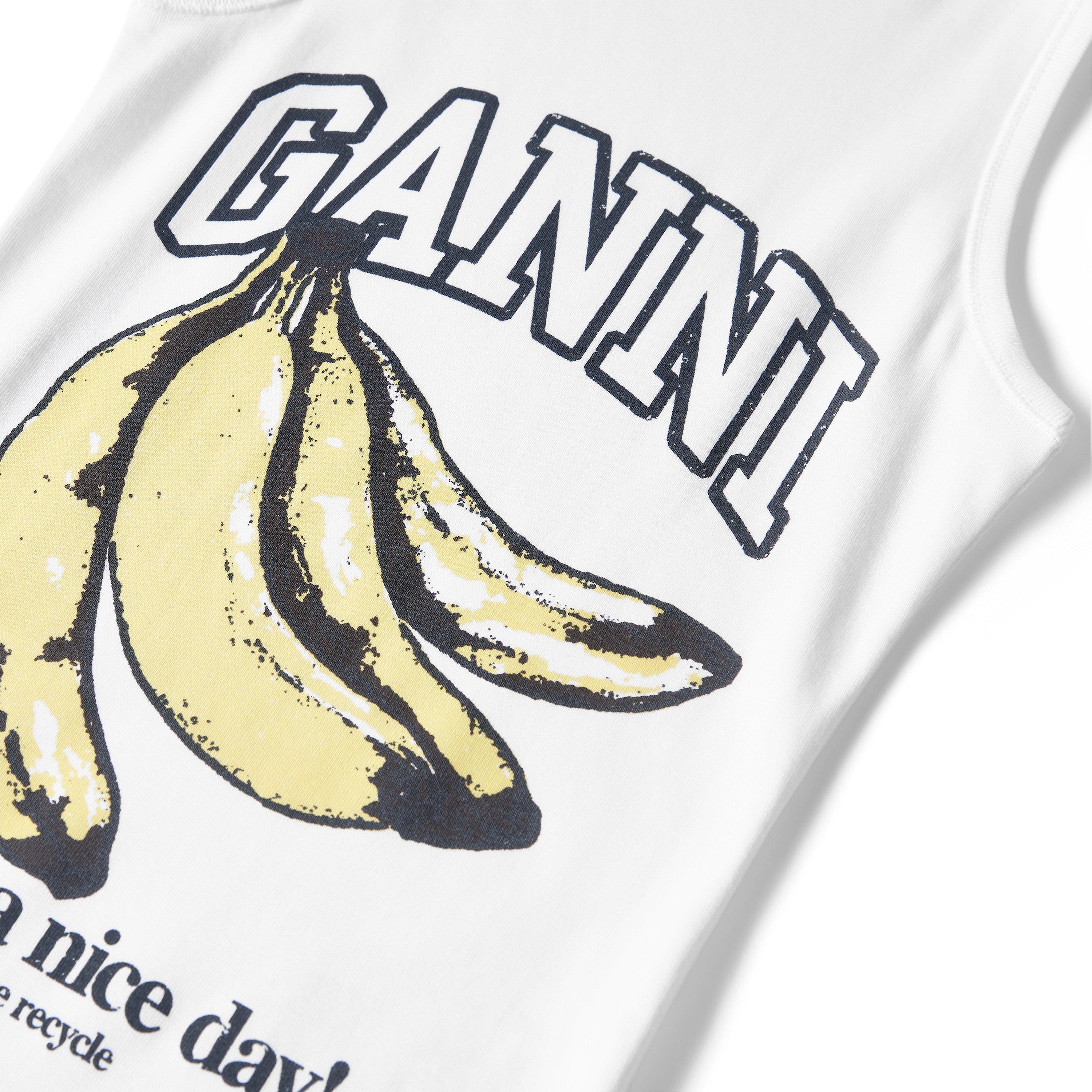 White - Ganni - Women's Rib Tank Vest - 3