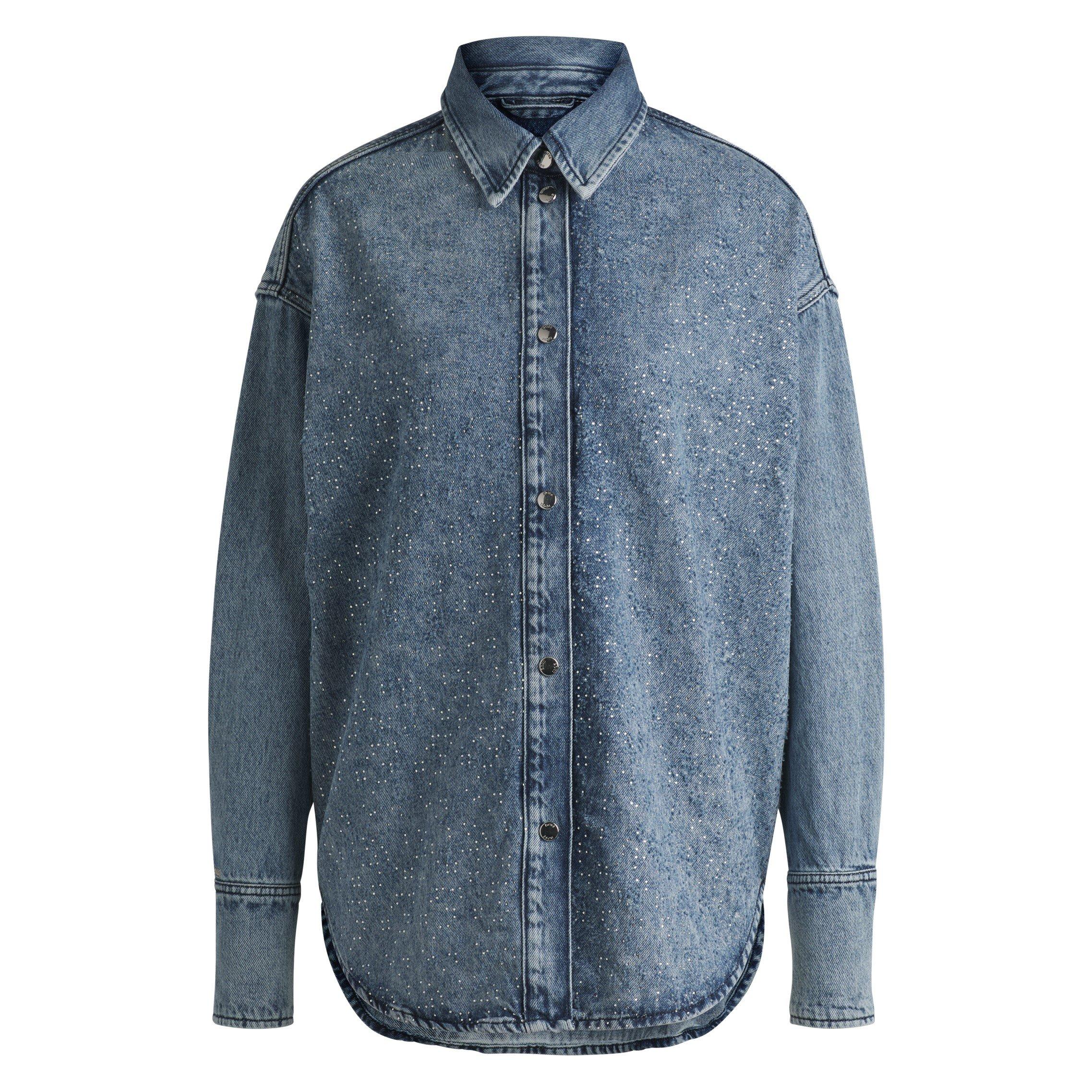 Boss Women's Long Sleeve Denim Shirt - Dark Blue - 6 (XS)