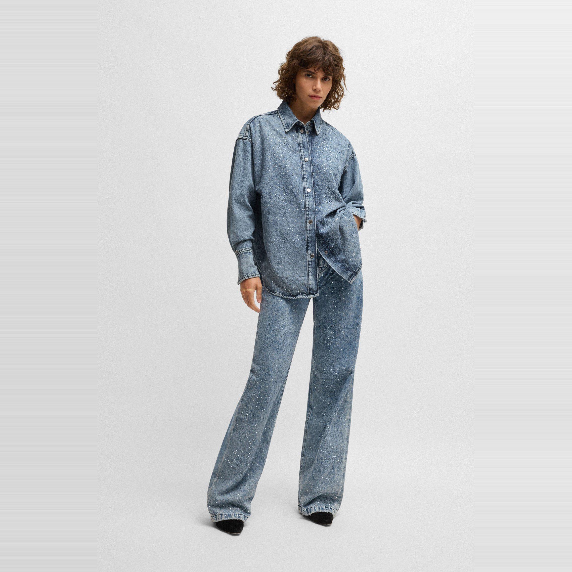 Dark Blue - Boss - Women's Long Sleeve Denim Shirt - 6