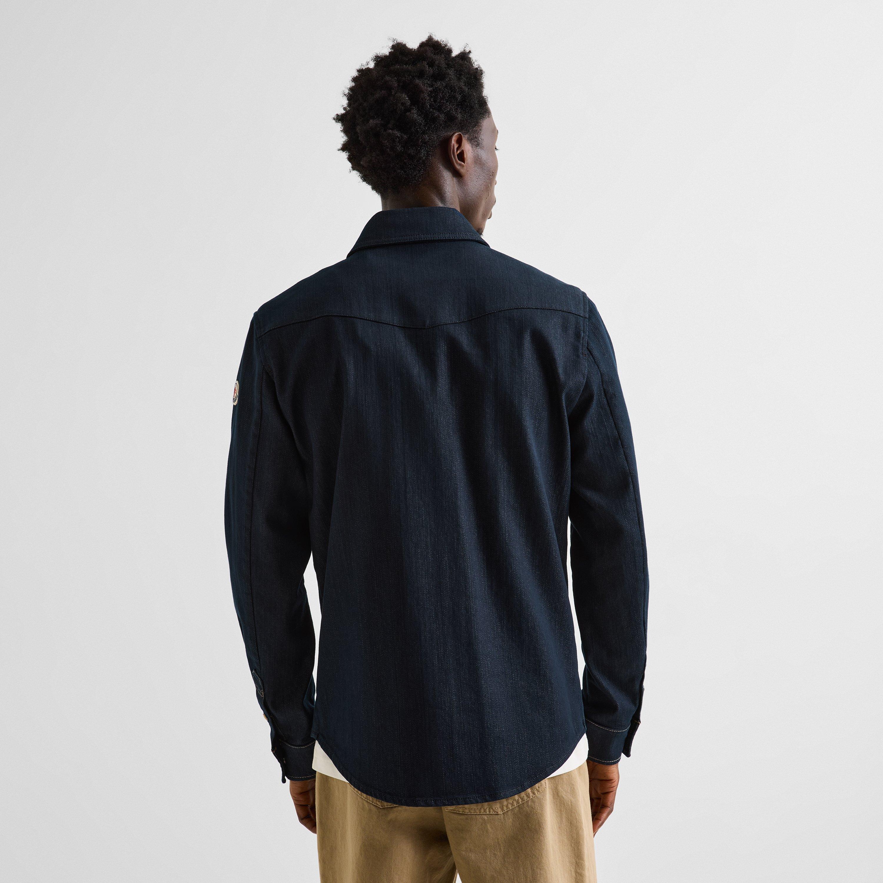Navy 76C - Moncler - Men's Long-Sleeve Denim Shirt - 4