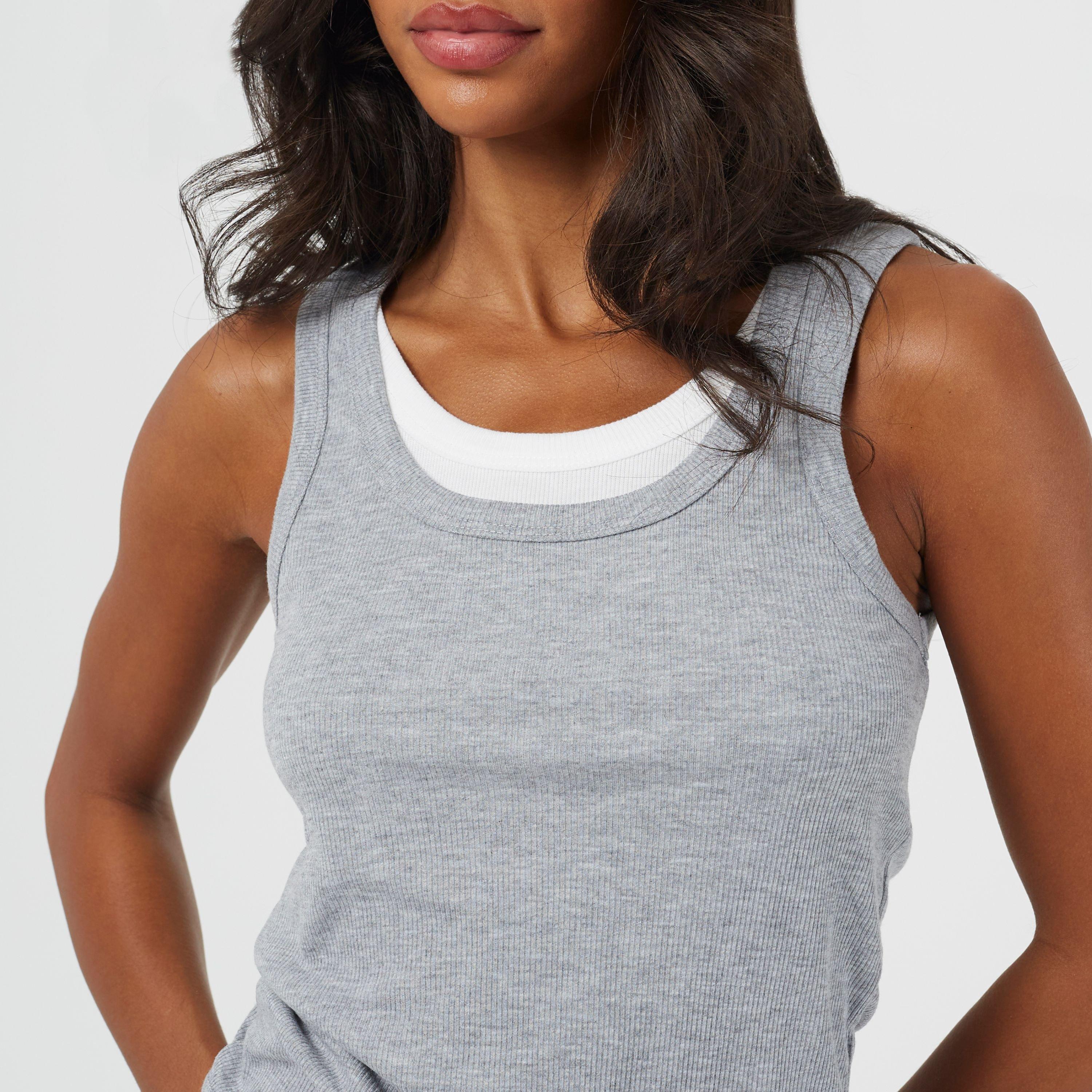 Siva/Bijela - Brave Soul - BS Womens Double Layer Vest - 3