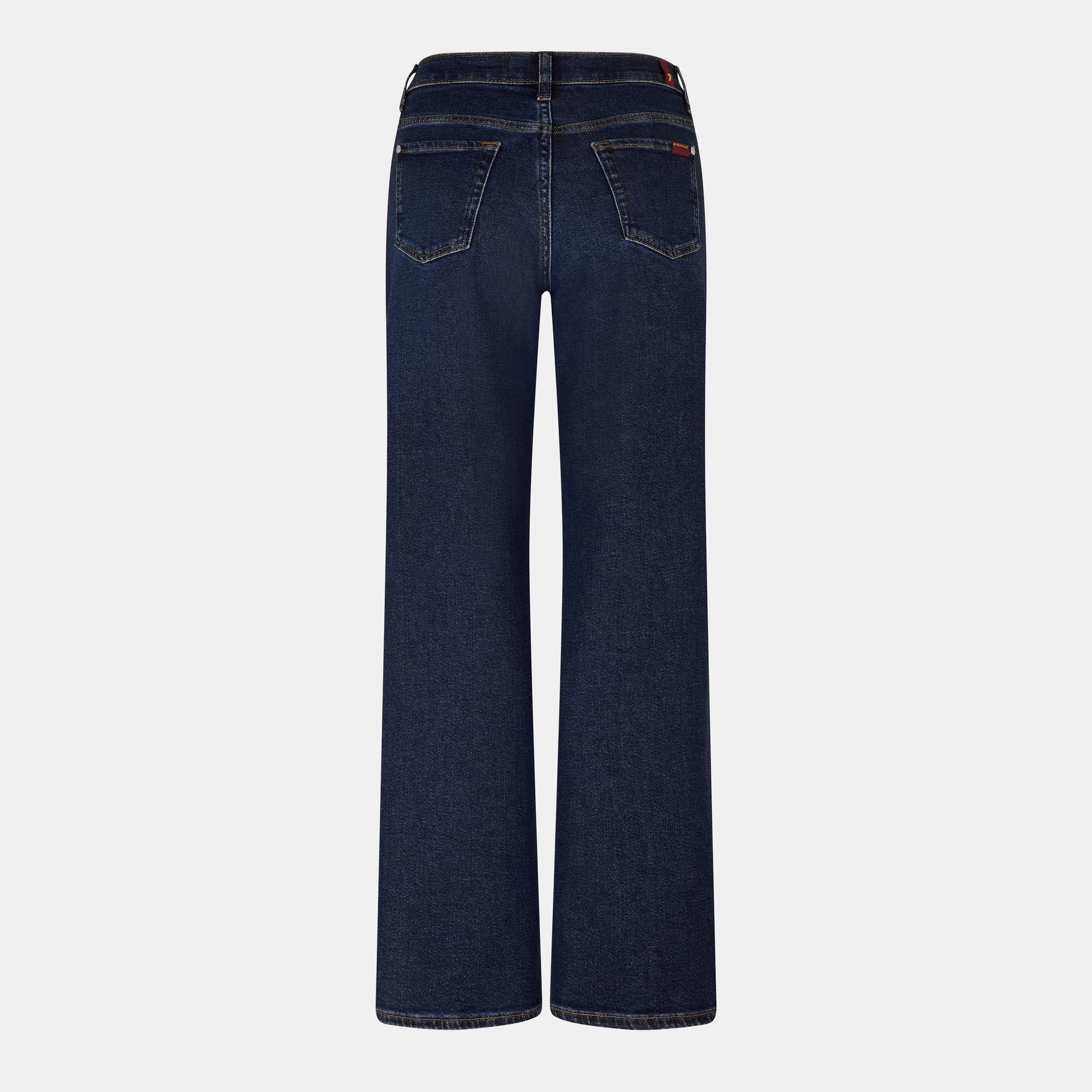 Dark Blue - 7 For All Mankind - Women's Stovepipe Straight Leg Jeans - 2