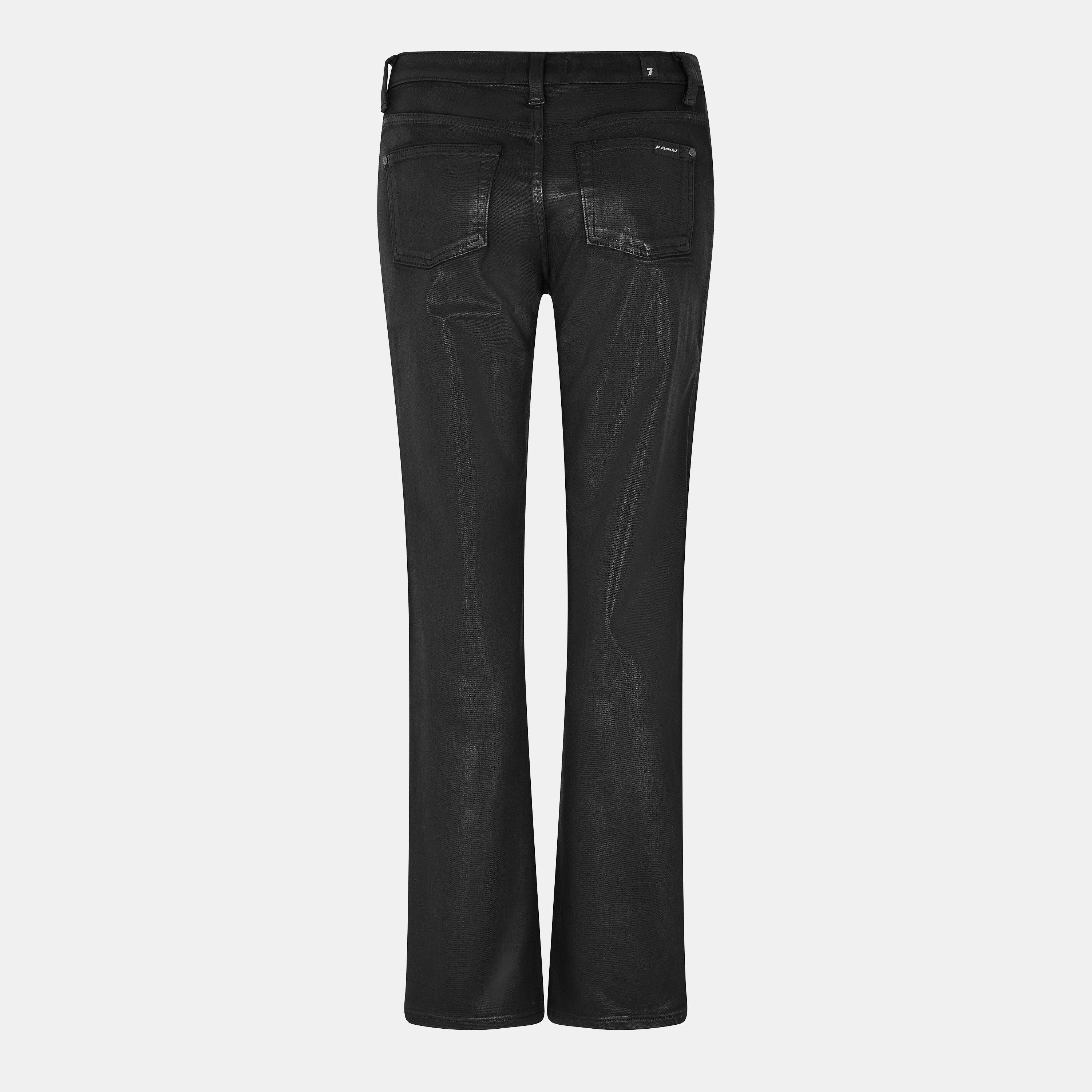 Coated Black - 7 For All Mankind - Women's Calie Straight Leg Jeans - 2