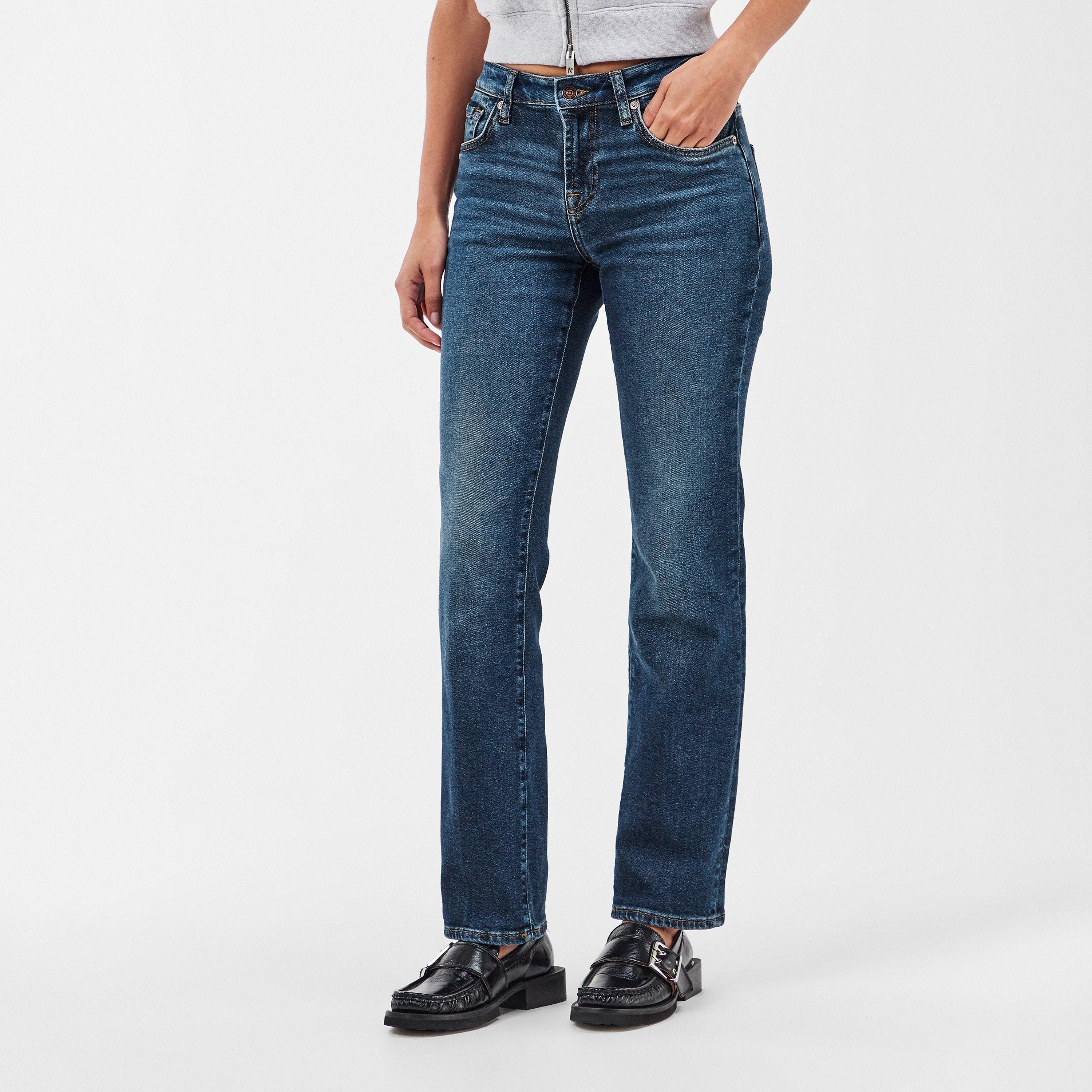 Dark Blue - 7 For All Mankind - Women's Calie Straight Leg Jeans - 3