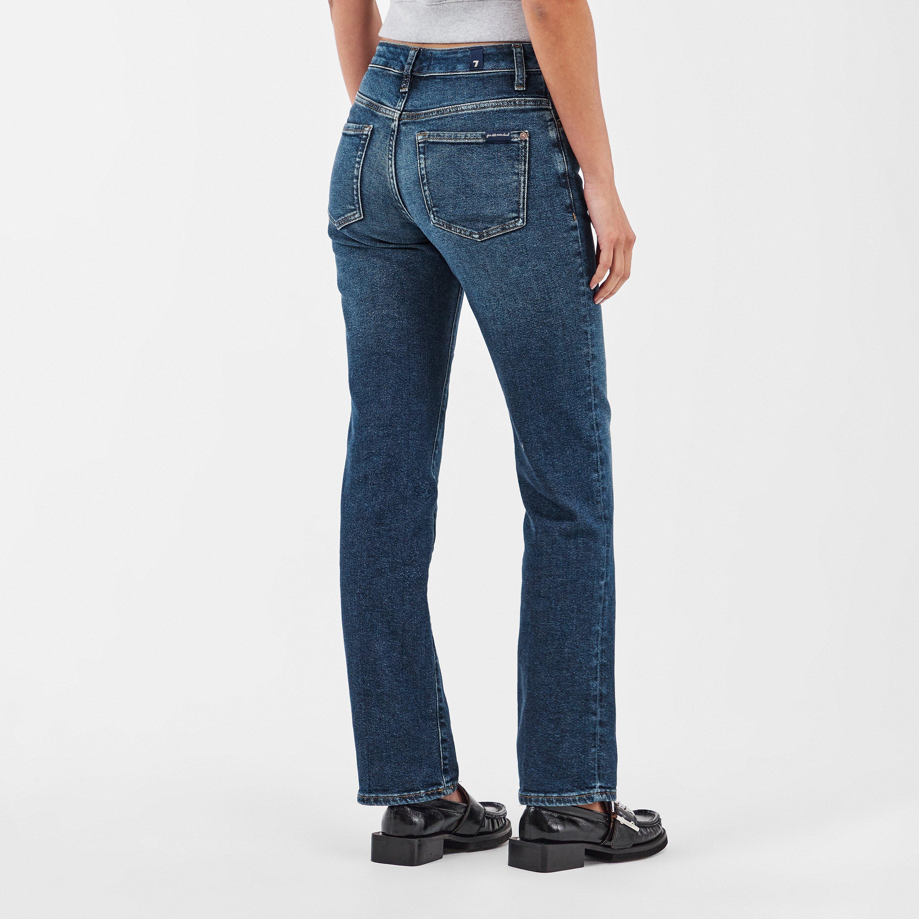 Dark Blue - 7 For All Mankind - Women's Calie Straight Leg Jeans - 4
