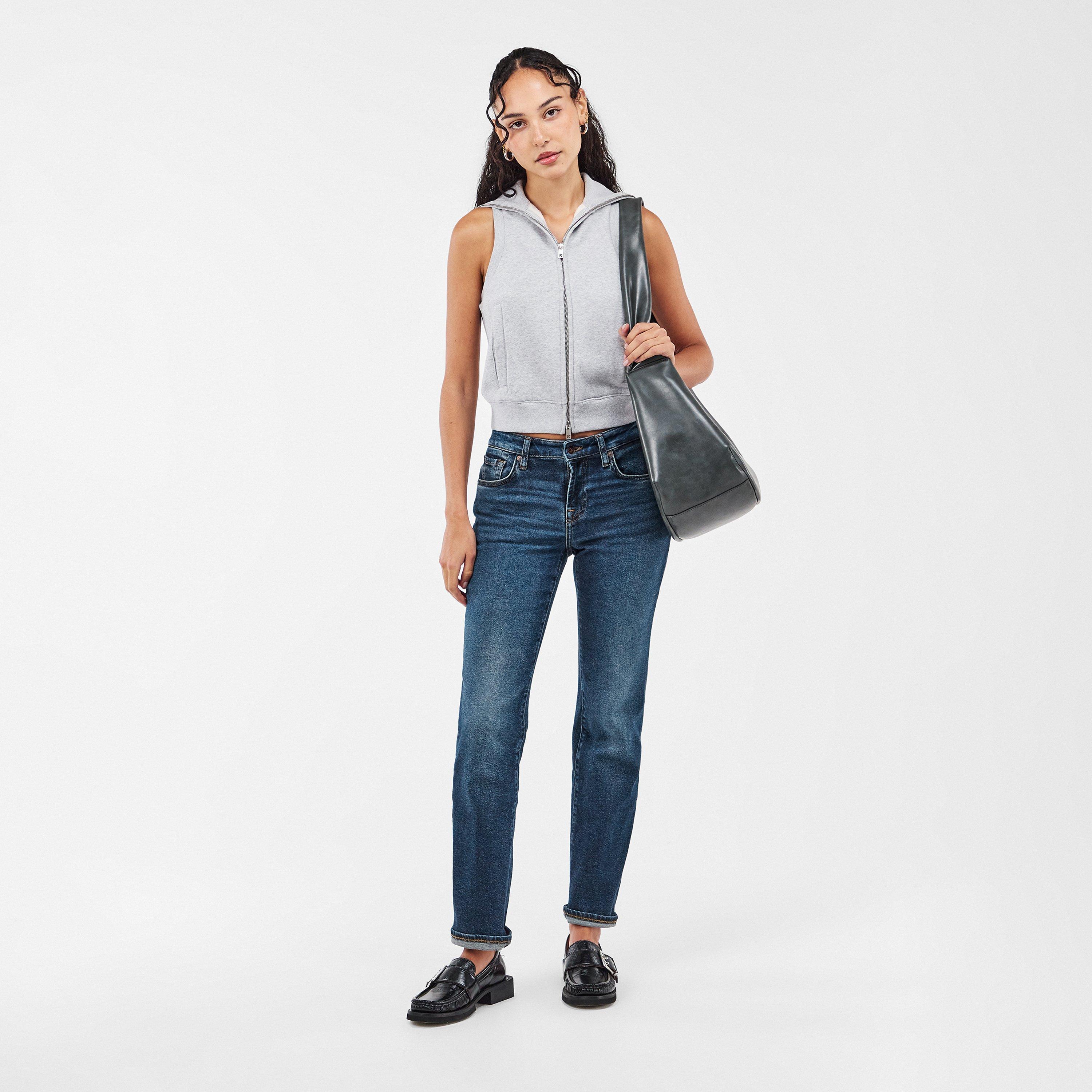 Dark Blue - 7 For All Mankind - Women's Calie Straight Leg Jeans - 6