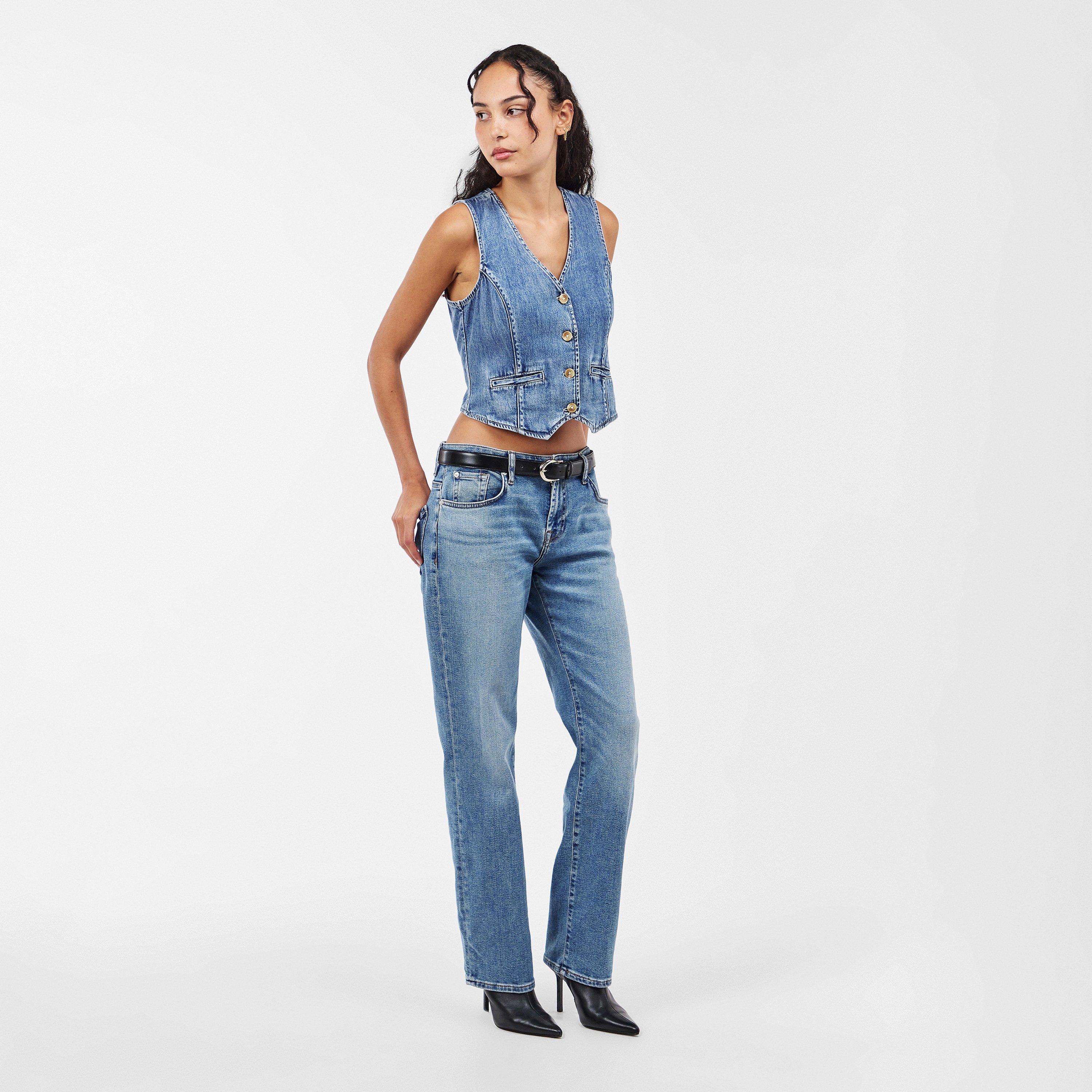 Light Blue - 7 For All Mankind - Women's Calie Straight Leg Jeans - 6