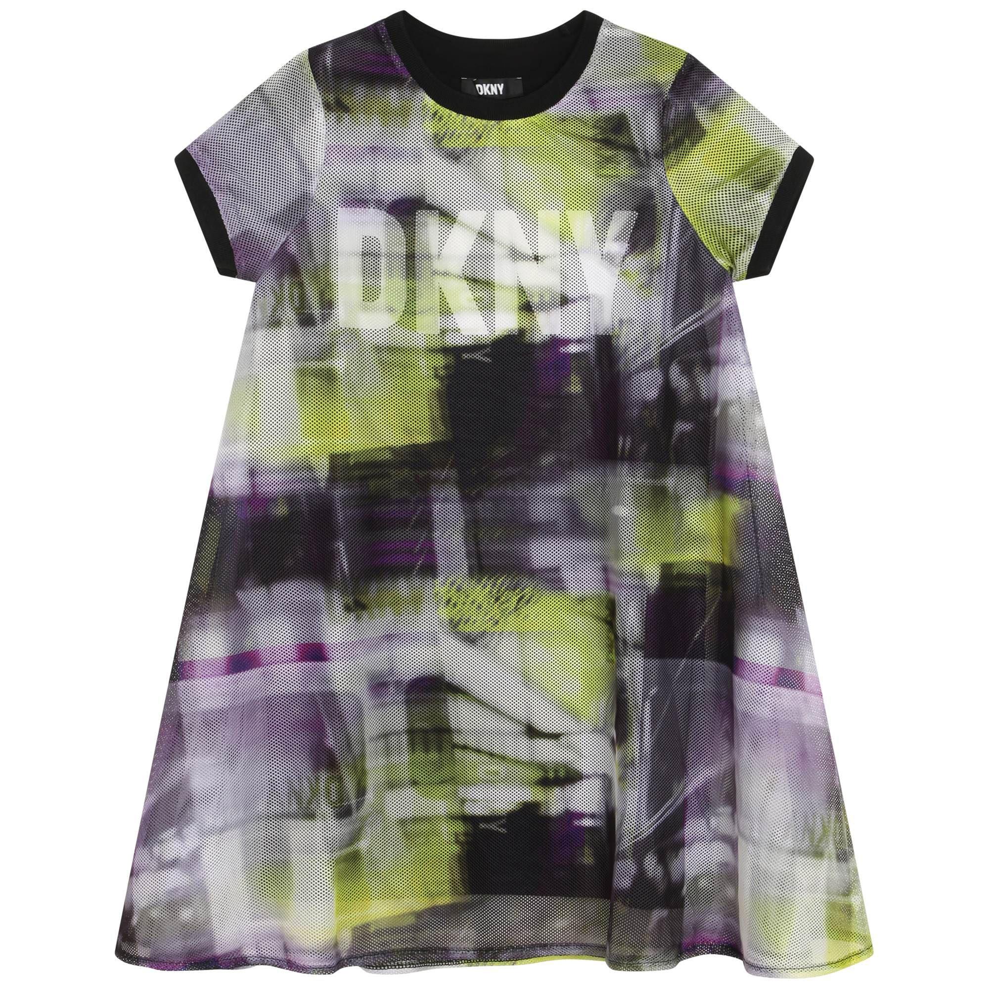 Dkny Girls Kids' Jersey Dress - Purple Grn W56 - 6Y