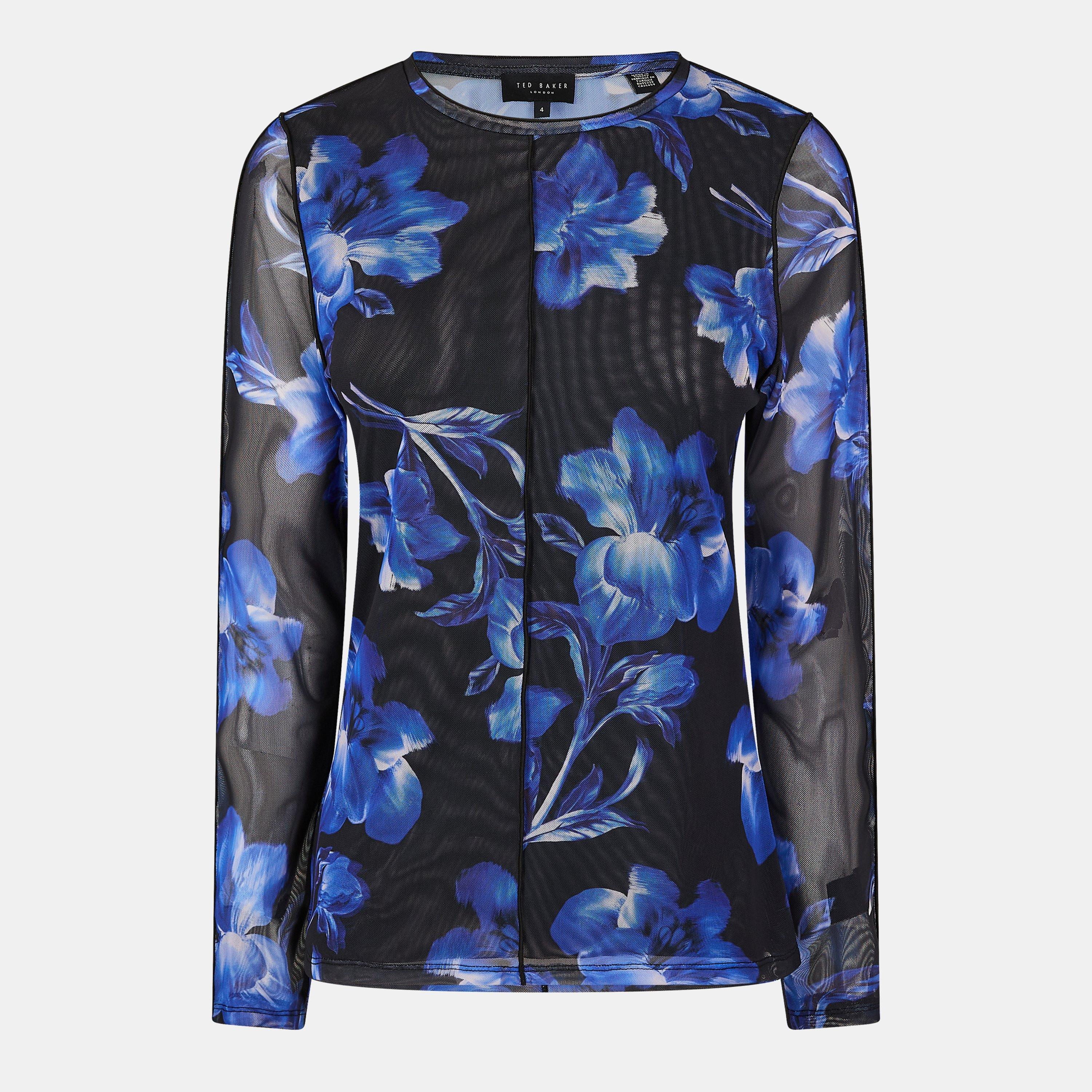 Blue - Ted Baker - Women's Crew Neck Jersey Long Sleeve T-Shirt - 1