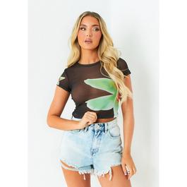 Missy Empire Light Wash Distressed Denim Shorts