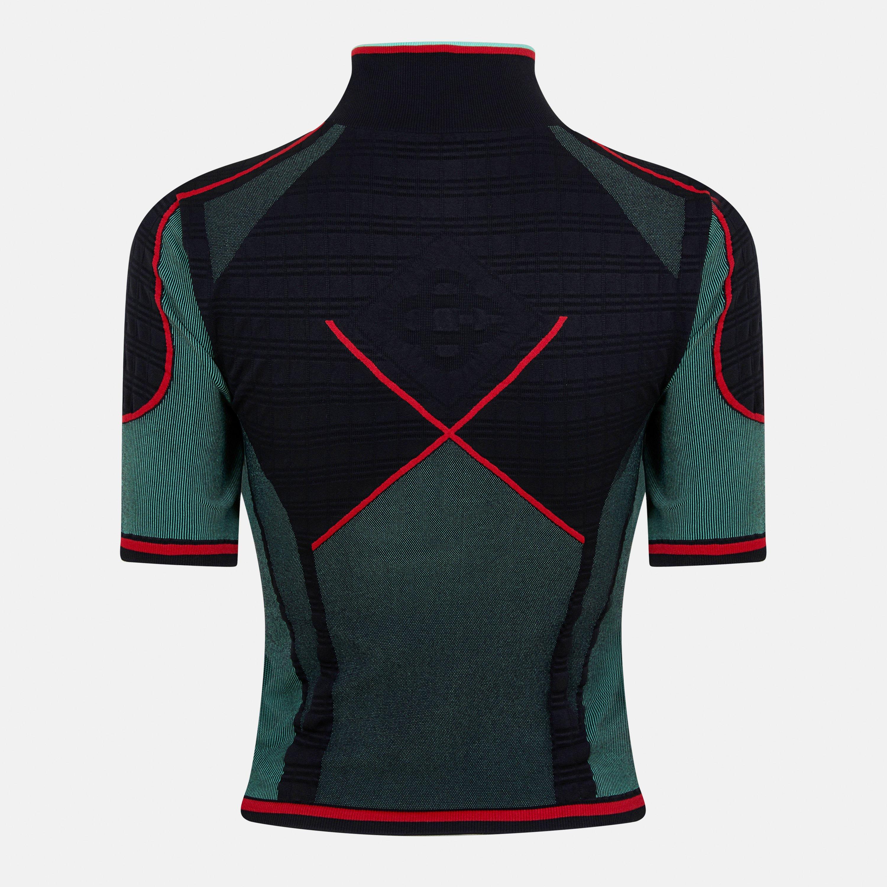 Blk/Mint - Casablanca - Women's Casa Zipped Long Sleeve T-Shirt - 2