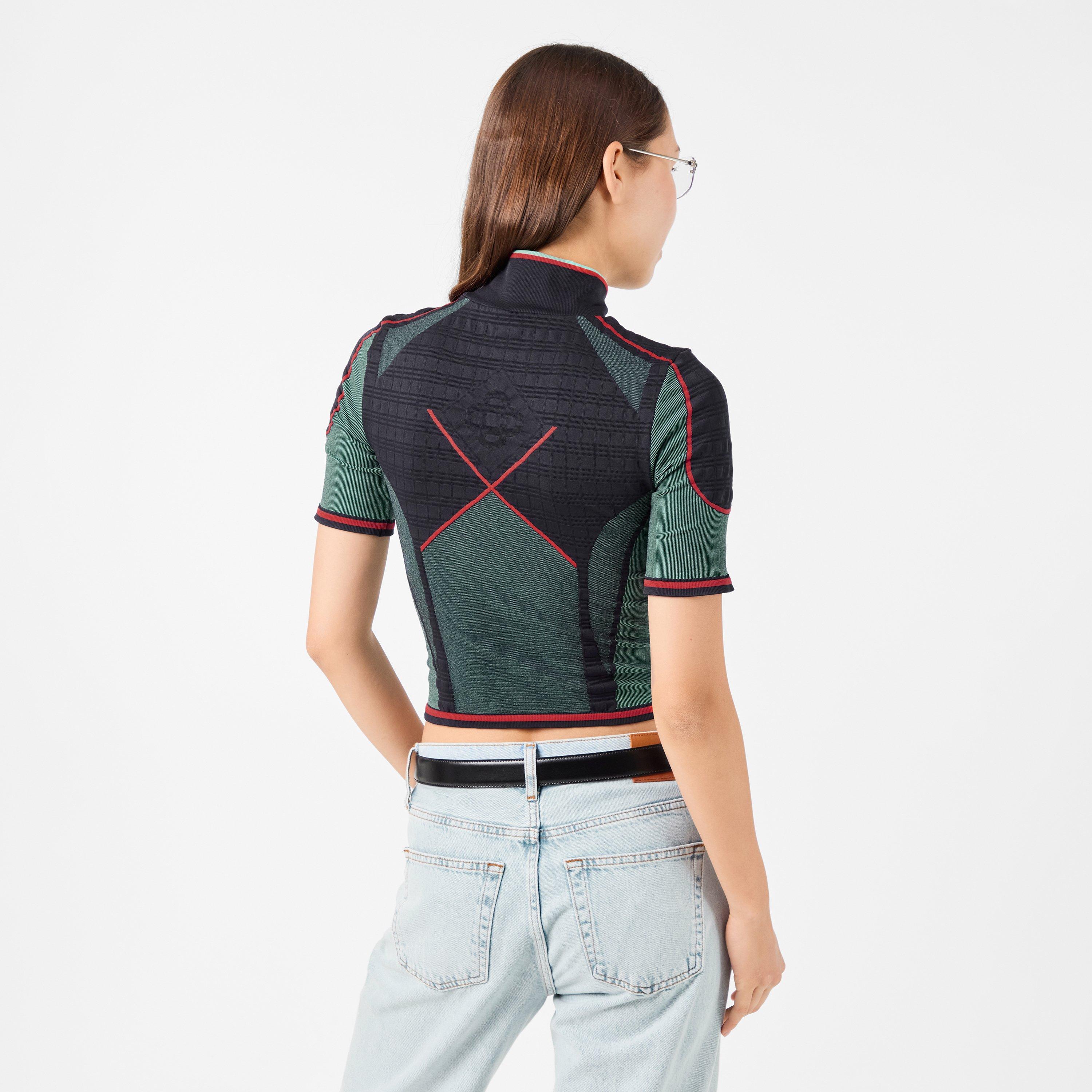 Blk/Mint - Casablanca - Women's Casa Zipped Long Sleeve T-Shirt - 4