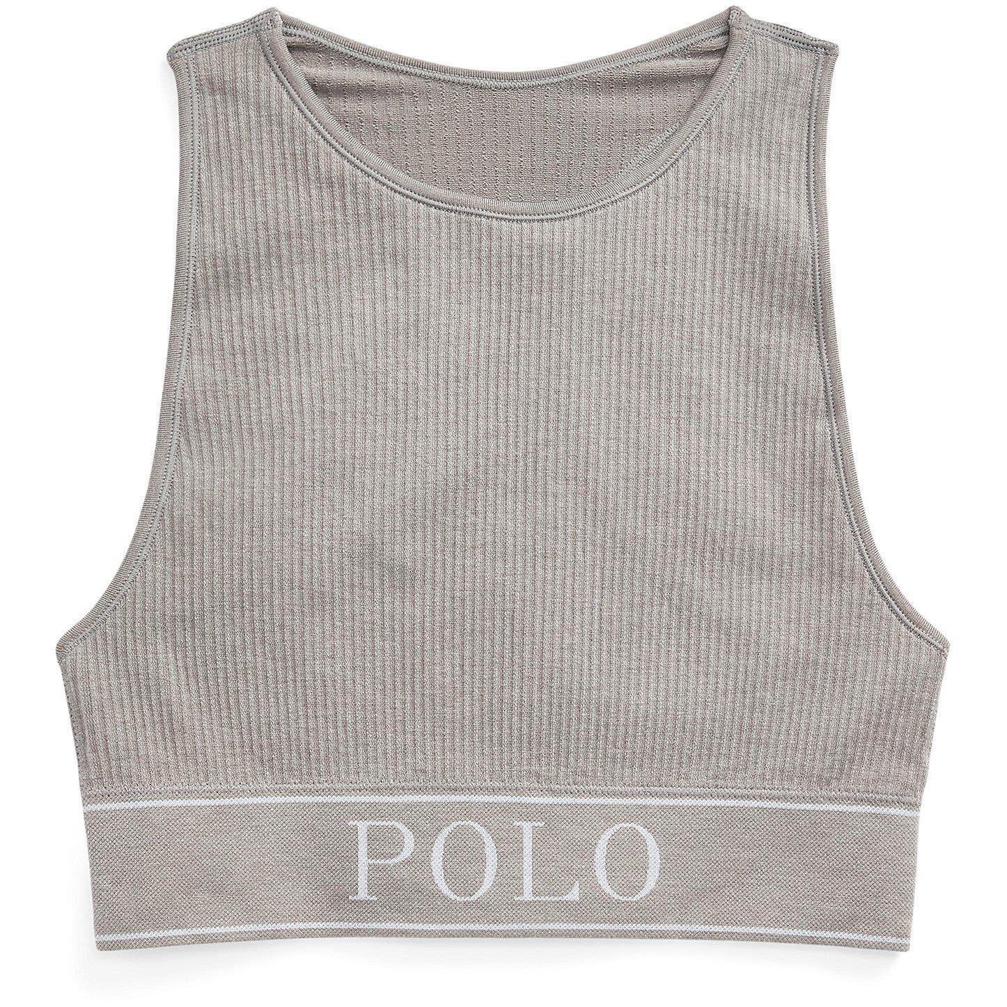 Polo Ralph Lauren Women's Heather Grey Crop Top - 14 (L)