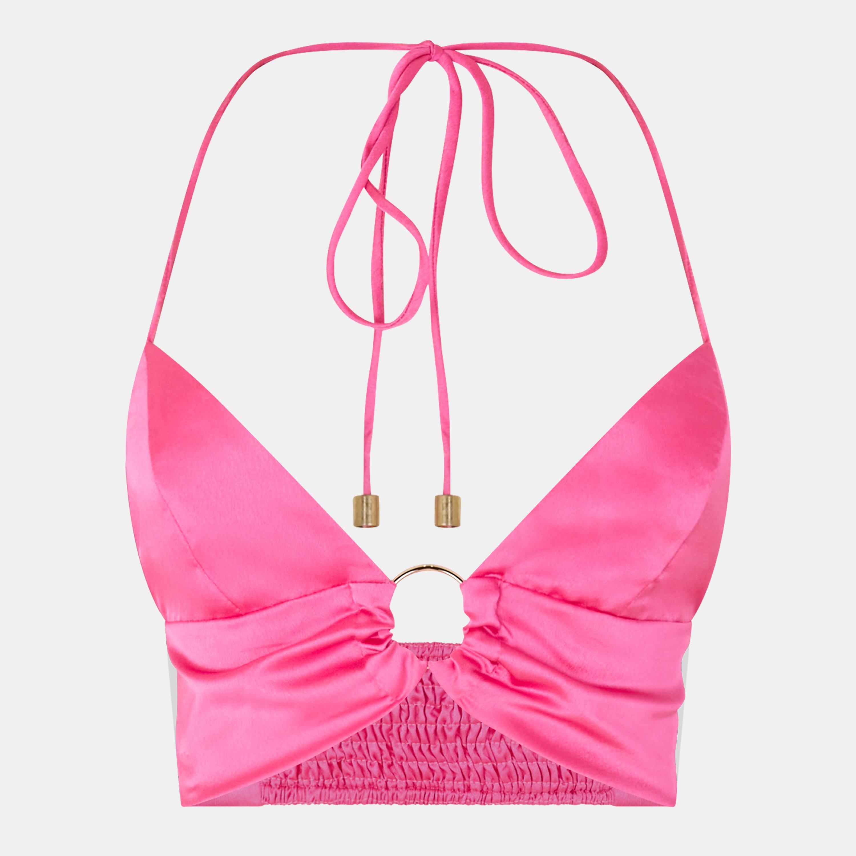 Pink - AmyLynn - Ring Bralet Short Sleeve Crop Top - 1