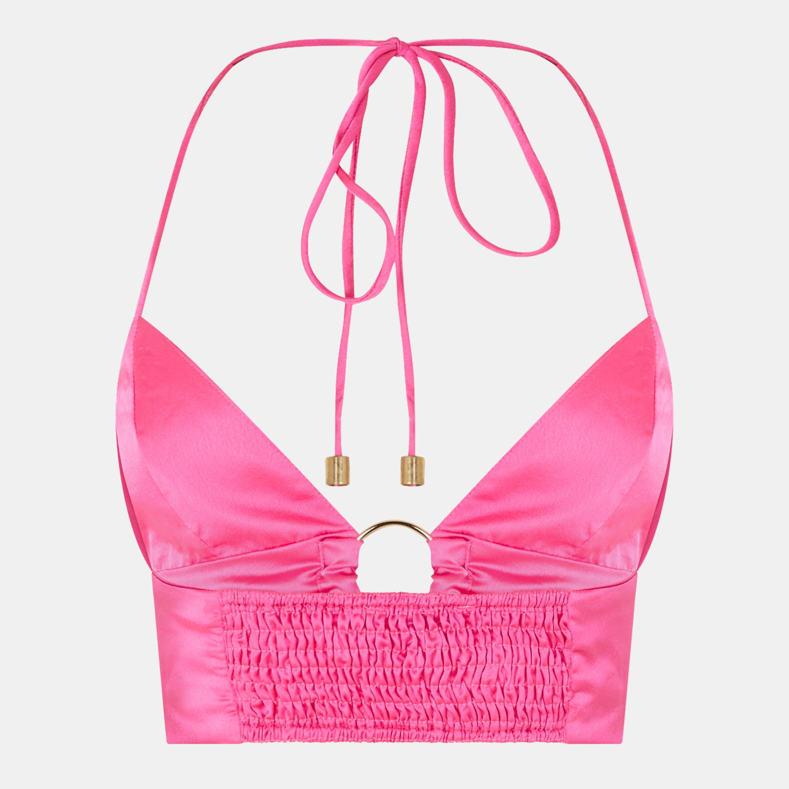 Pink - AmyLynn - Ring Bralet Short Sleeve Crop Top - 2