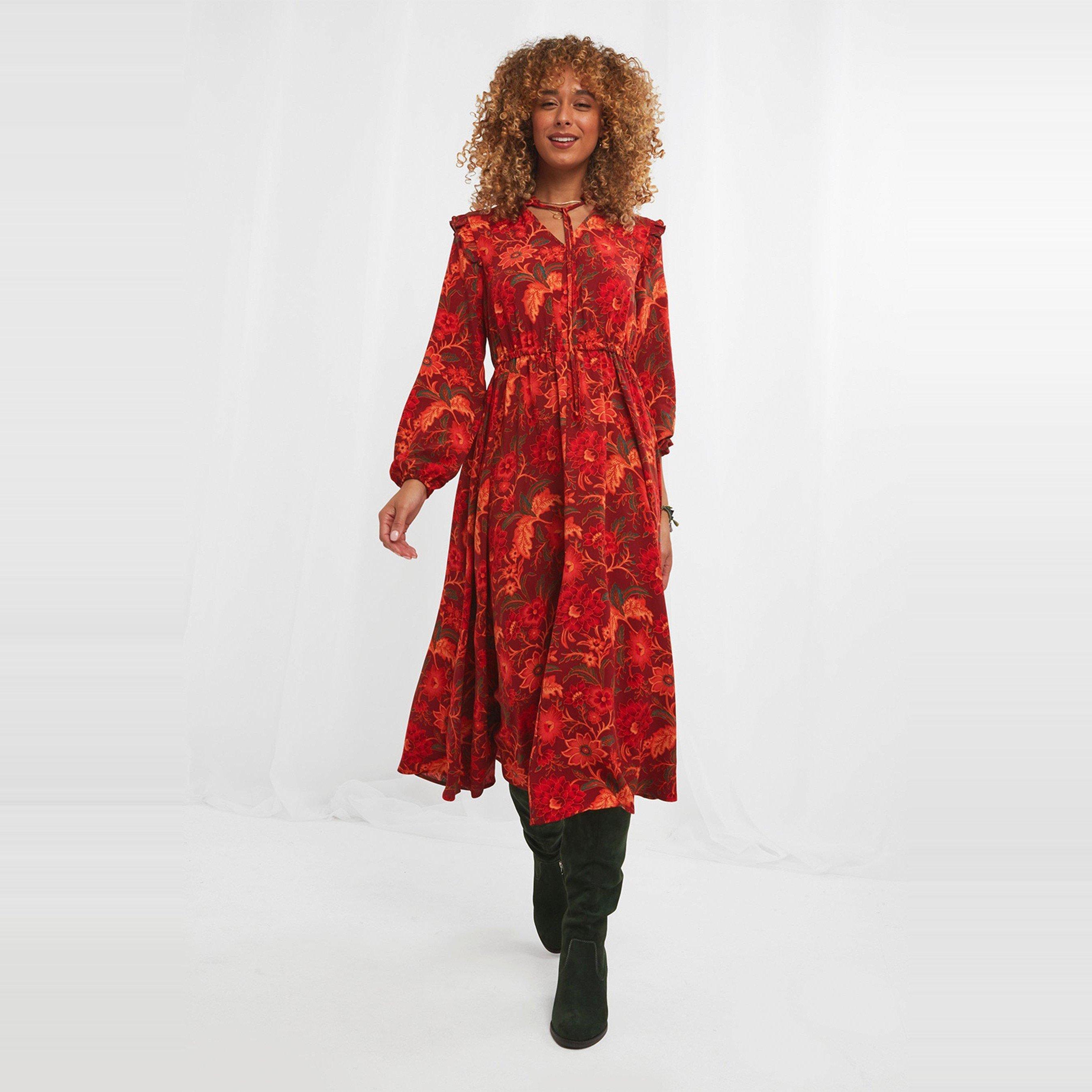 Red - Joe Browns - Floral Midi Dress - 2