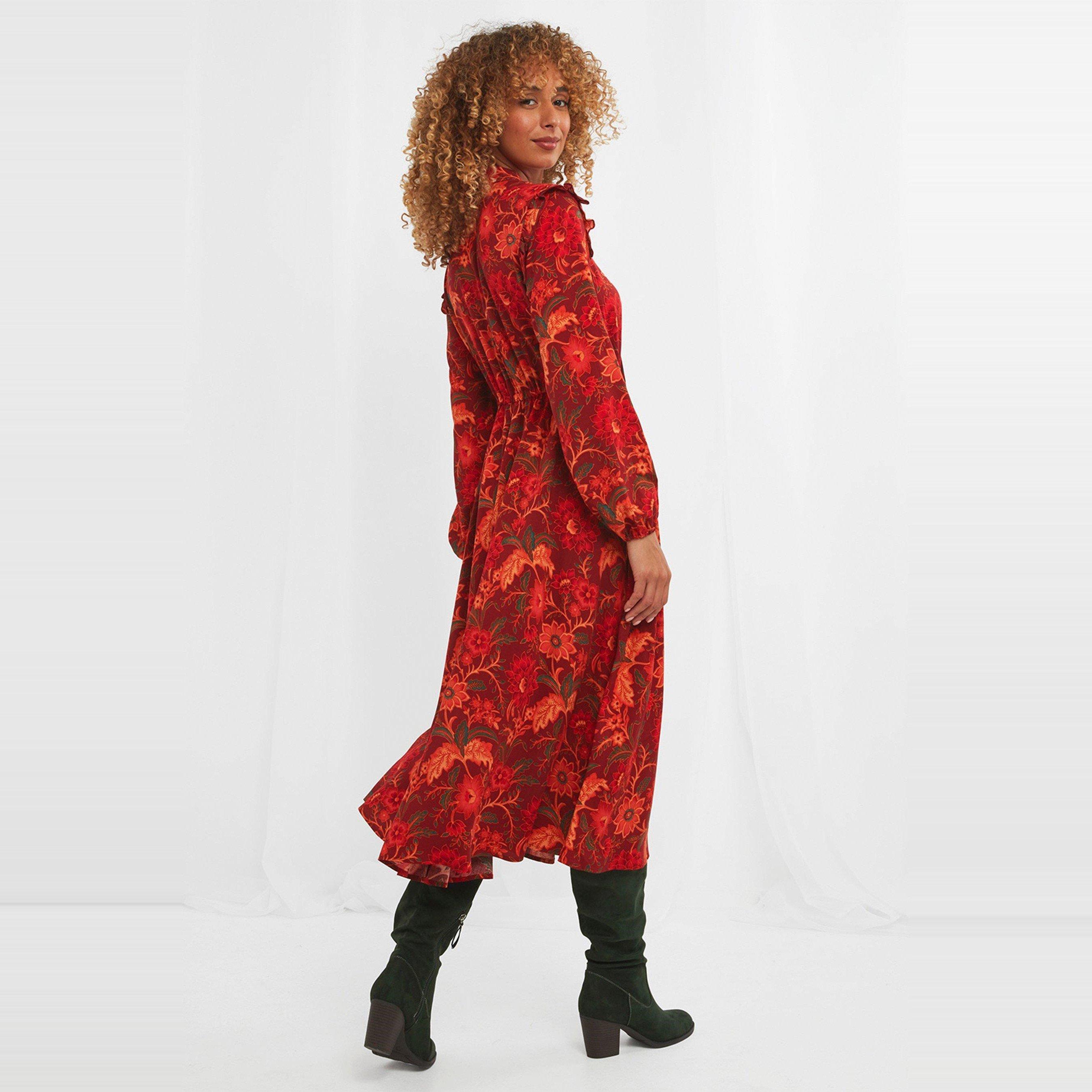 Red - Joe Browns - Floral Midi Dress - 3