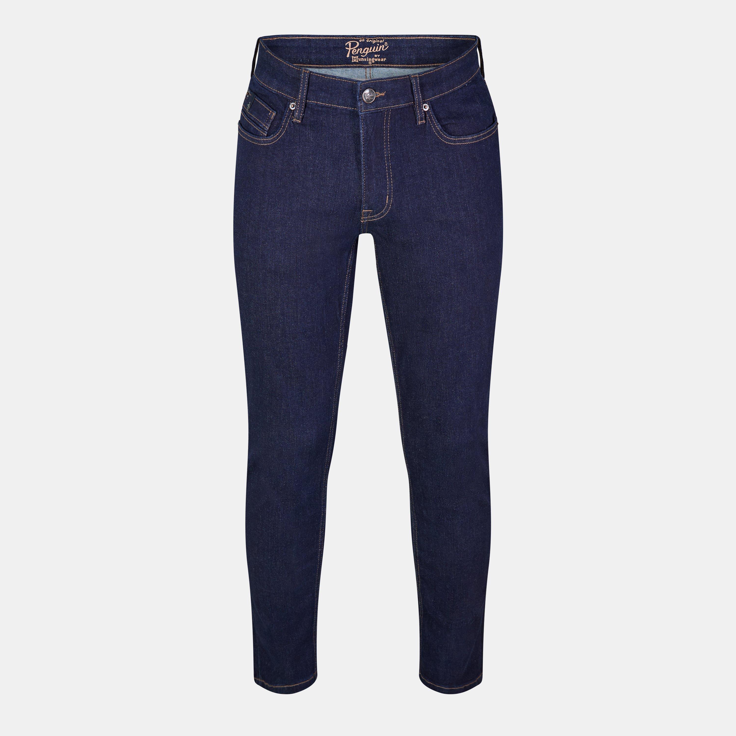 Dark Indigo - Original Penguin - Men's Rinse Straight Leg Jeans - 1