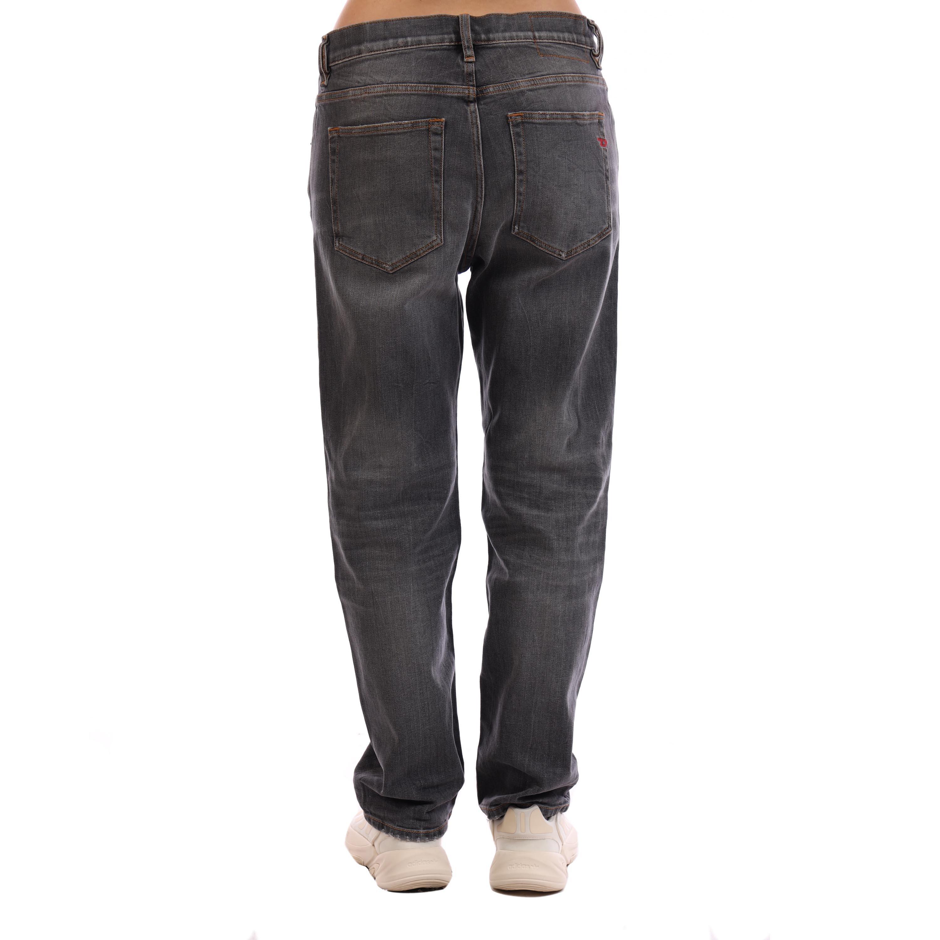 Blk Gry Denim - Diesel - Men's Vikr Pantal Straight Leg Jeans - 4