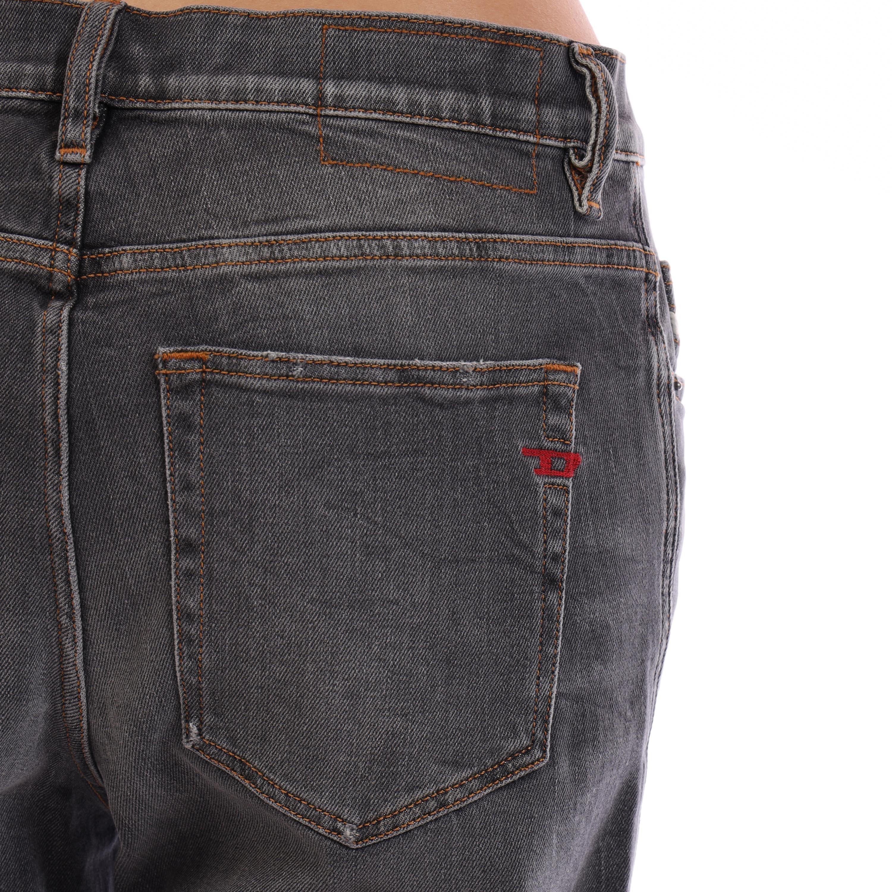 Blk Gry Denim - Diesel - Men's Vikr Pantal Straight Leg Jeans - 6