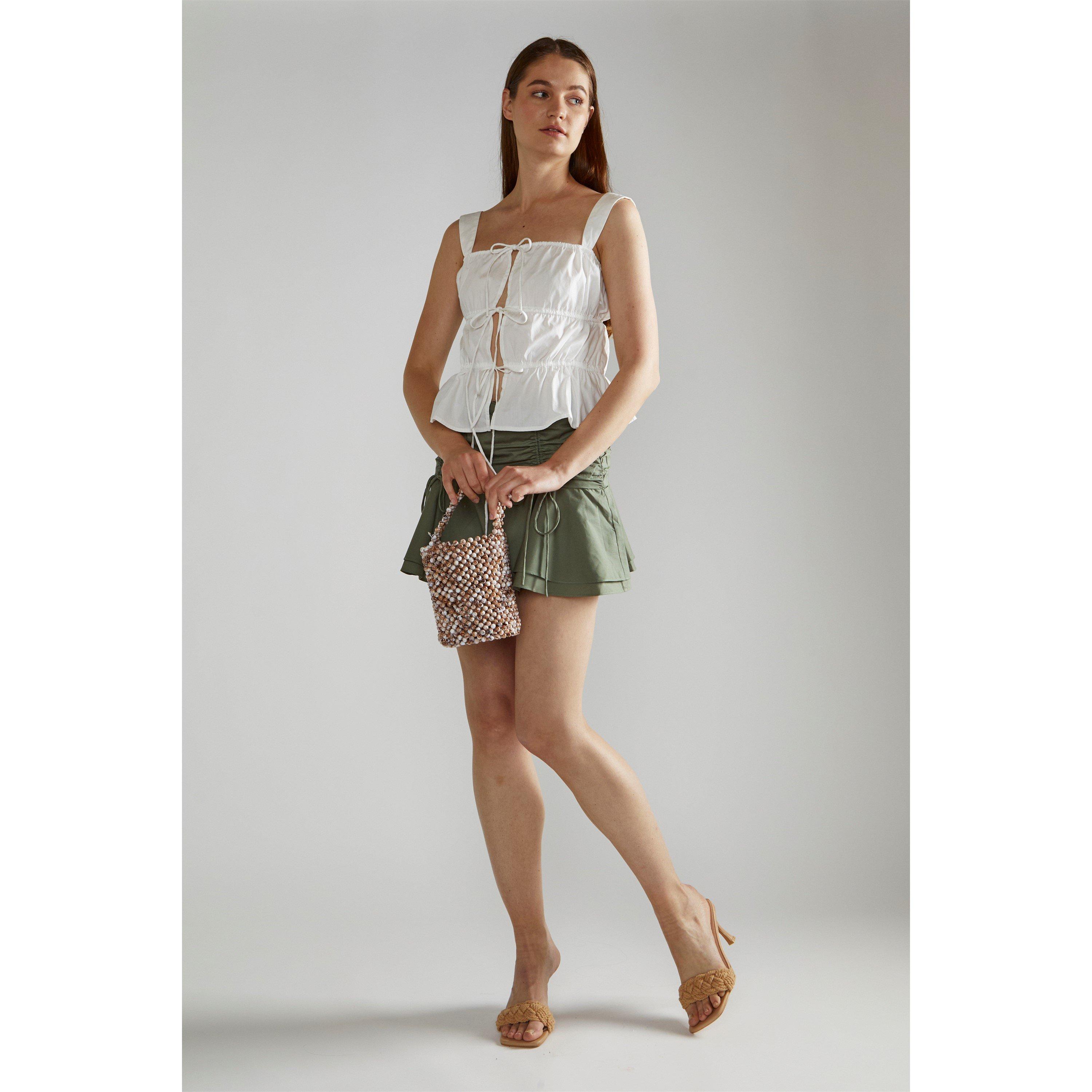 Weiß - Narrated - White Square-Neck Sleeveless-Top - 1