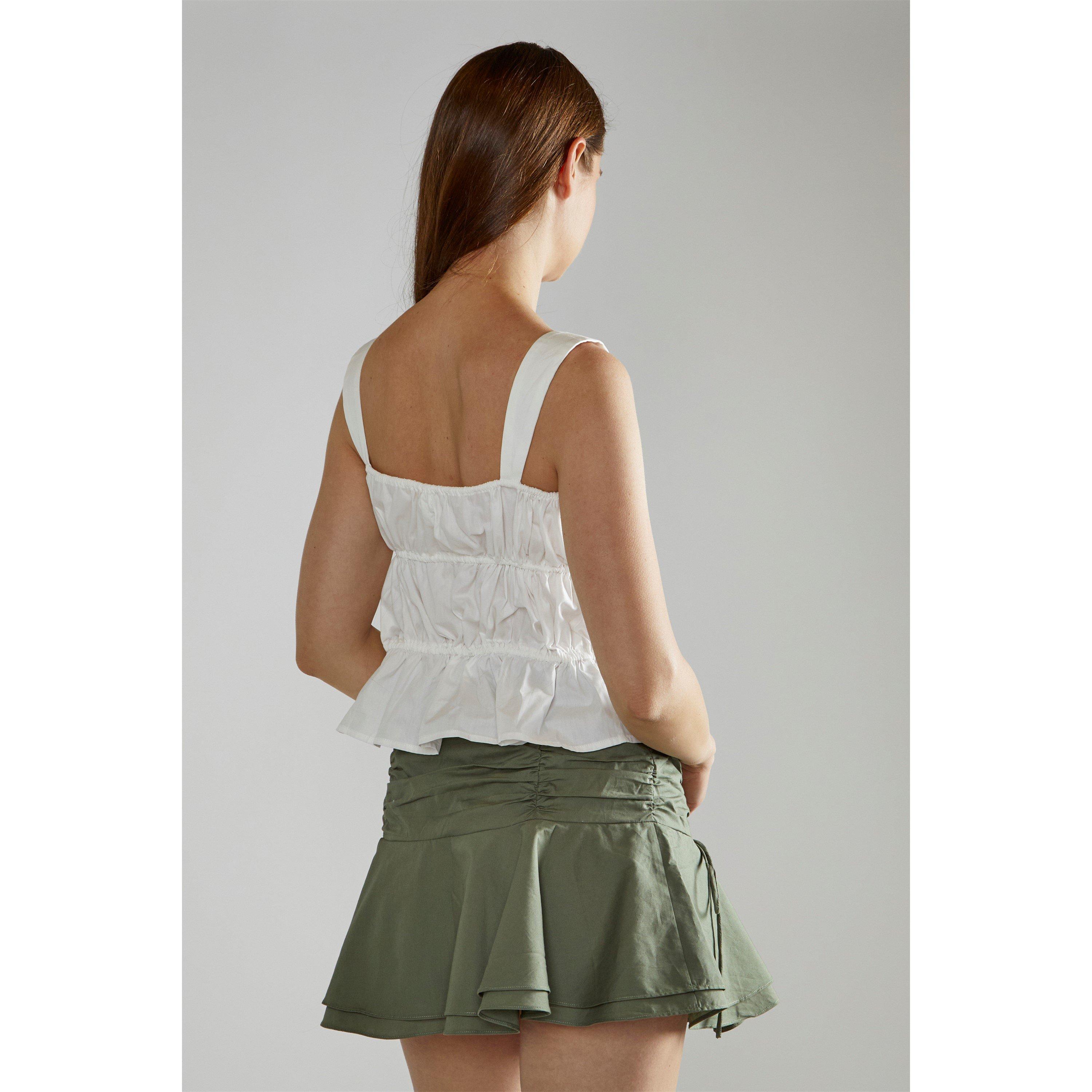 Hvid - Narrated - White Square-Neck Sleeveless-Top - 3