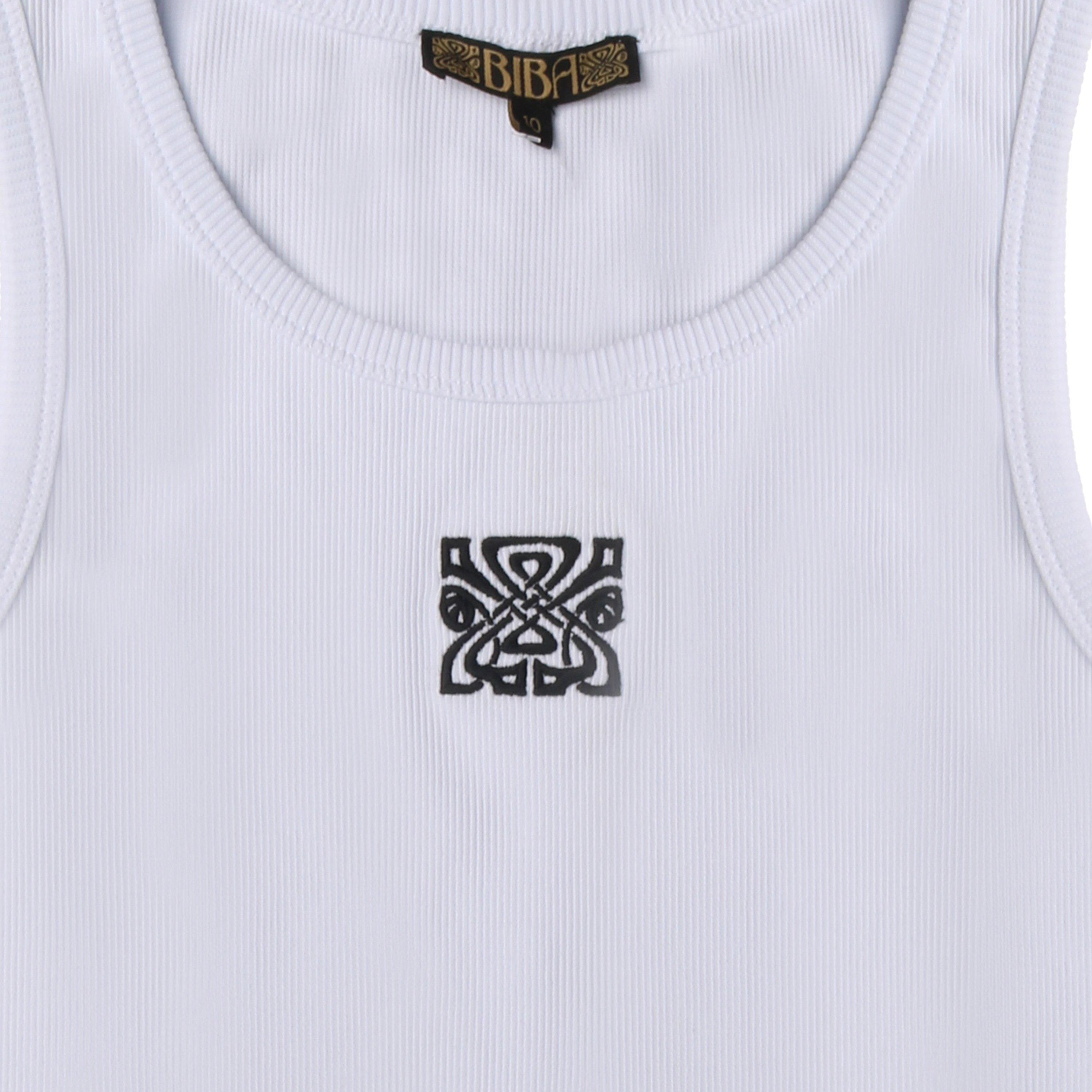 Biba Women's Logo Racerback Vest - White - 16 (XL)