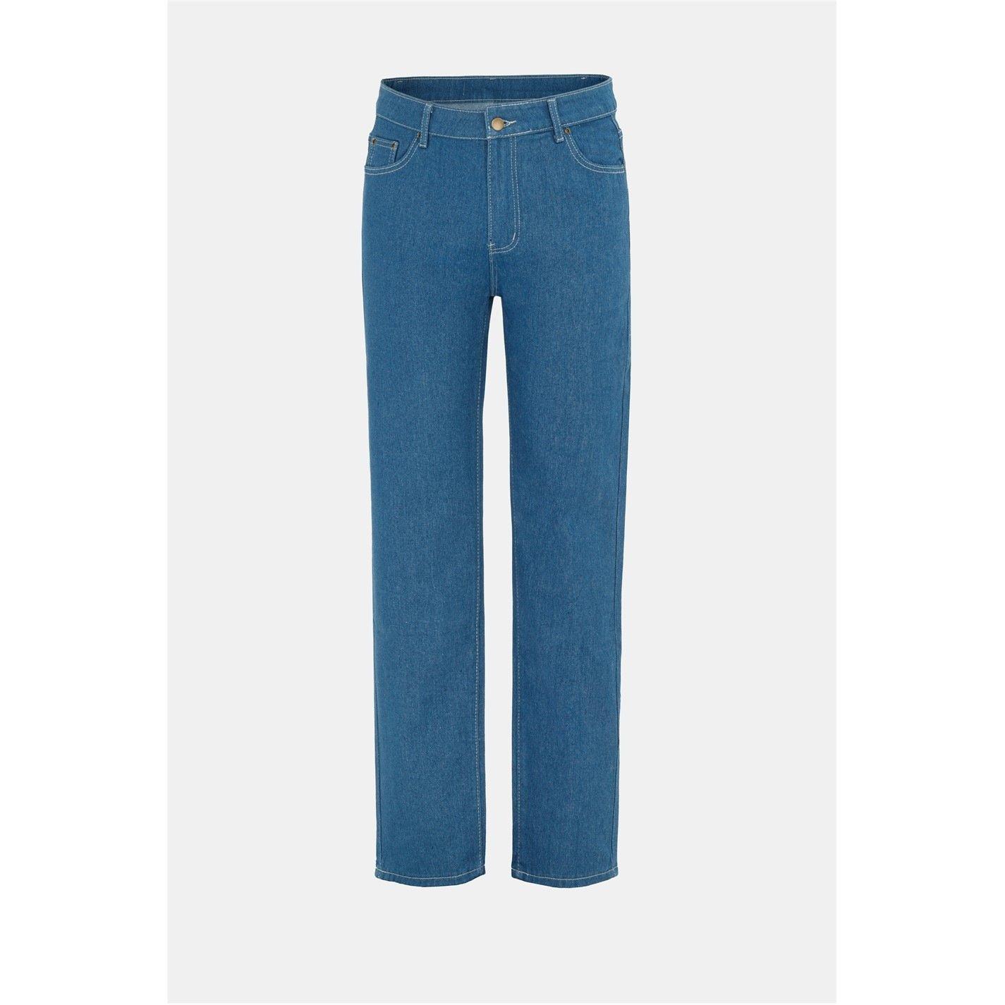 Blue - Firetrap - Men's Cotton Mid Rise Straight Leg Jeans - 1