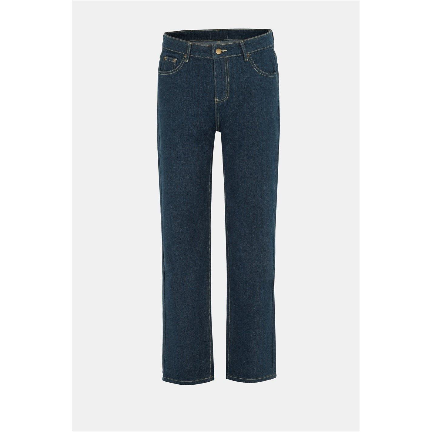 мъжко 's Cotton Mid Rise Straight Leg Jeans