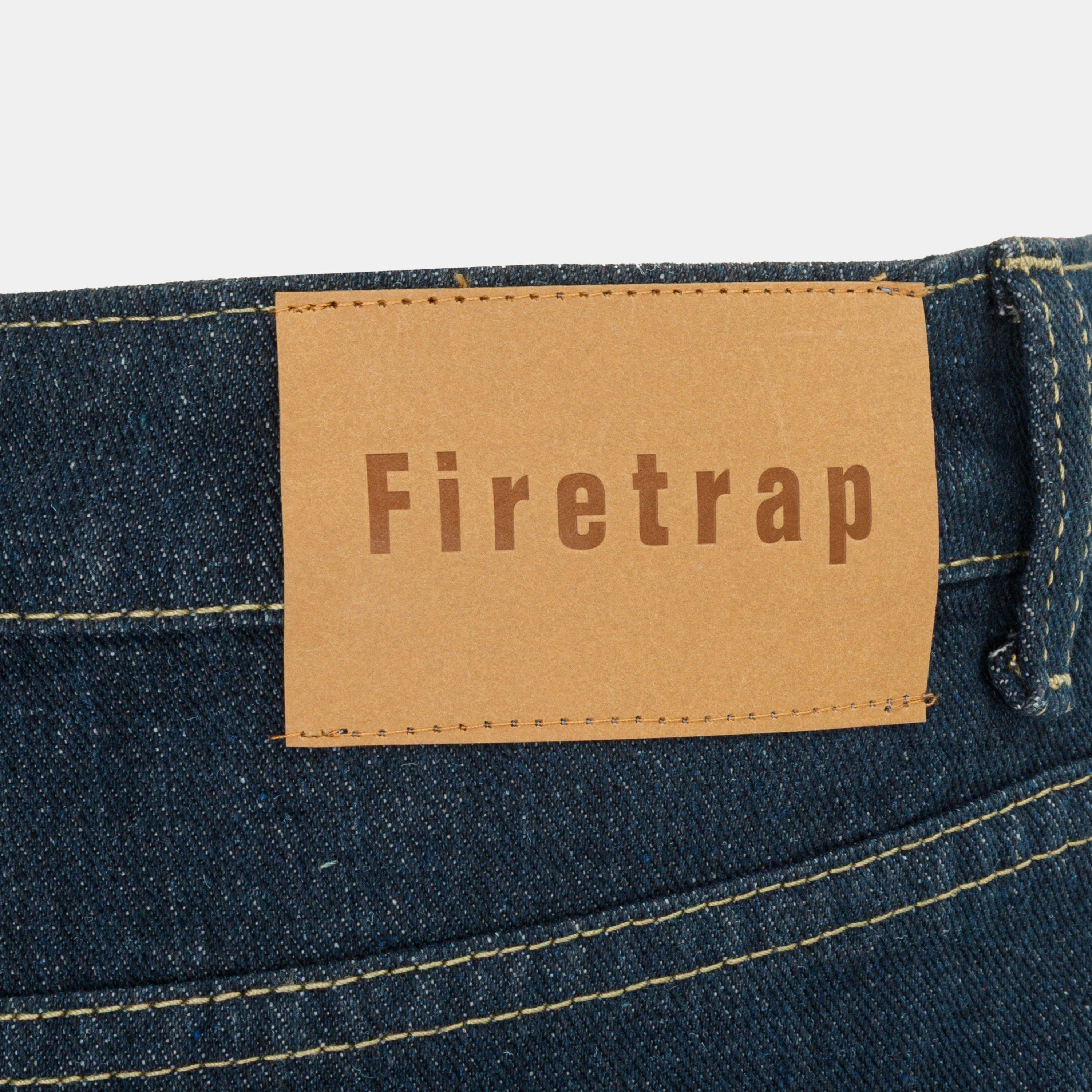 Navy - Firetrap - Men's Cotton Mid Rise Straight Leg Jeans - 5
