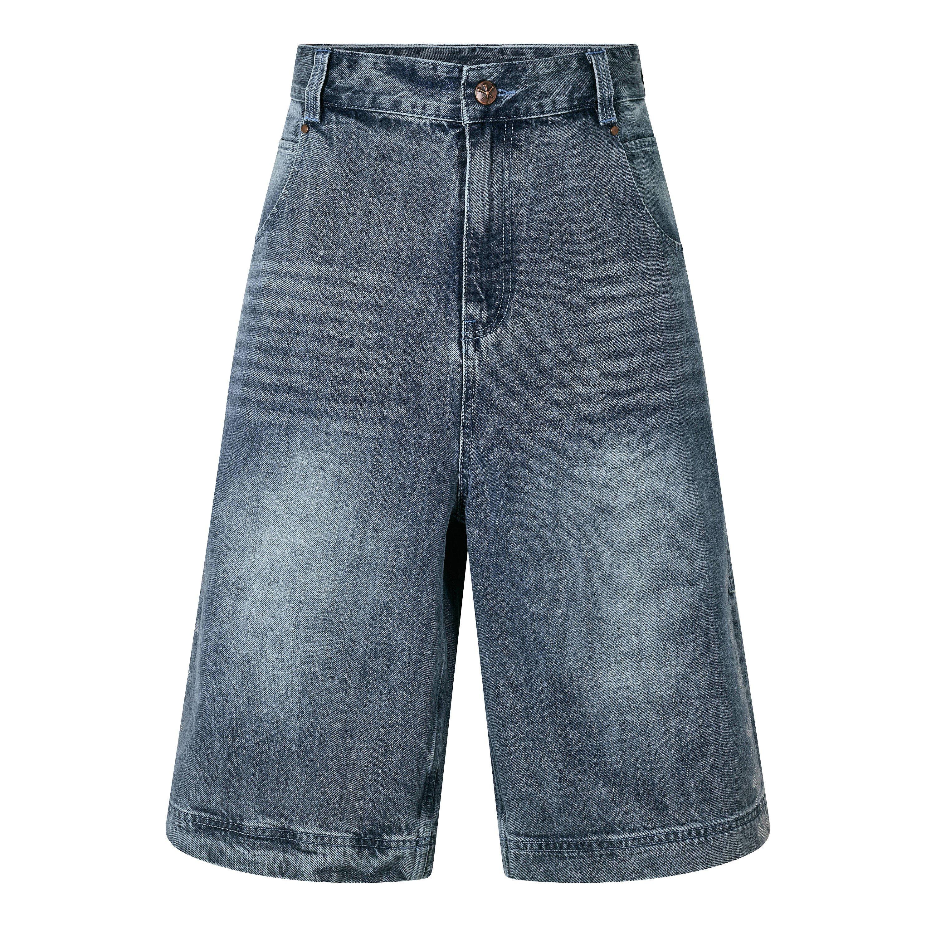 WASHED BLUE - God Made - Men's Denim Shorts - 1